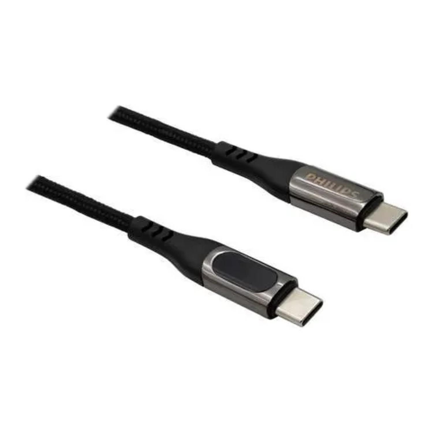 Cable USB C A USB C LED 120cm Negro DLPC9100B/71-2