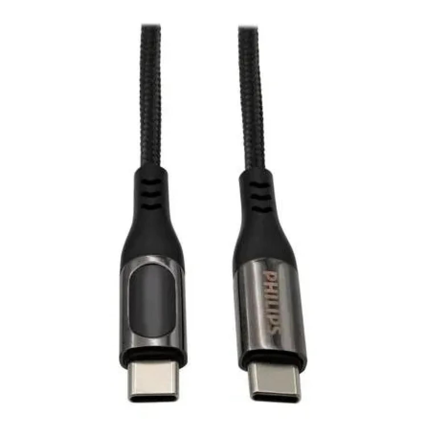 Cable USB C A USB C LED 120cm Negro DLPC9100B/71-3