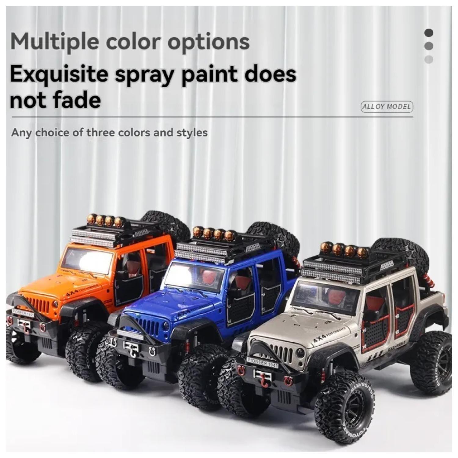 Juguete Auto Jeep Wrangler A Escala 1:24 Azul Infnatil-4