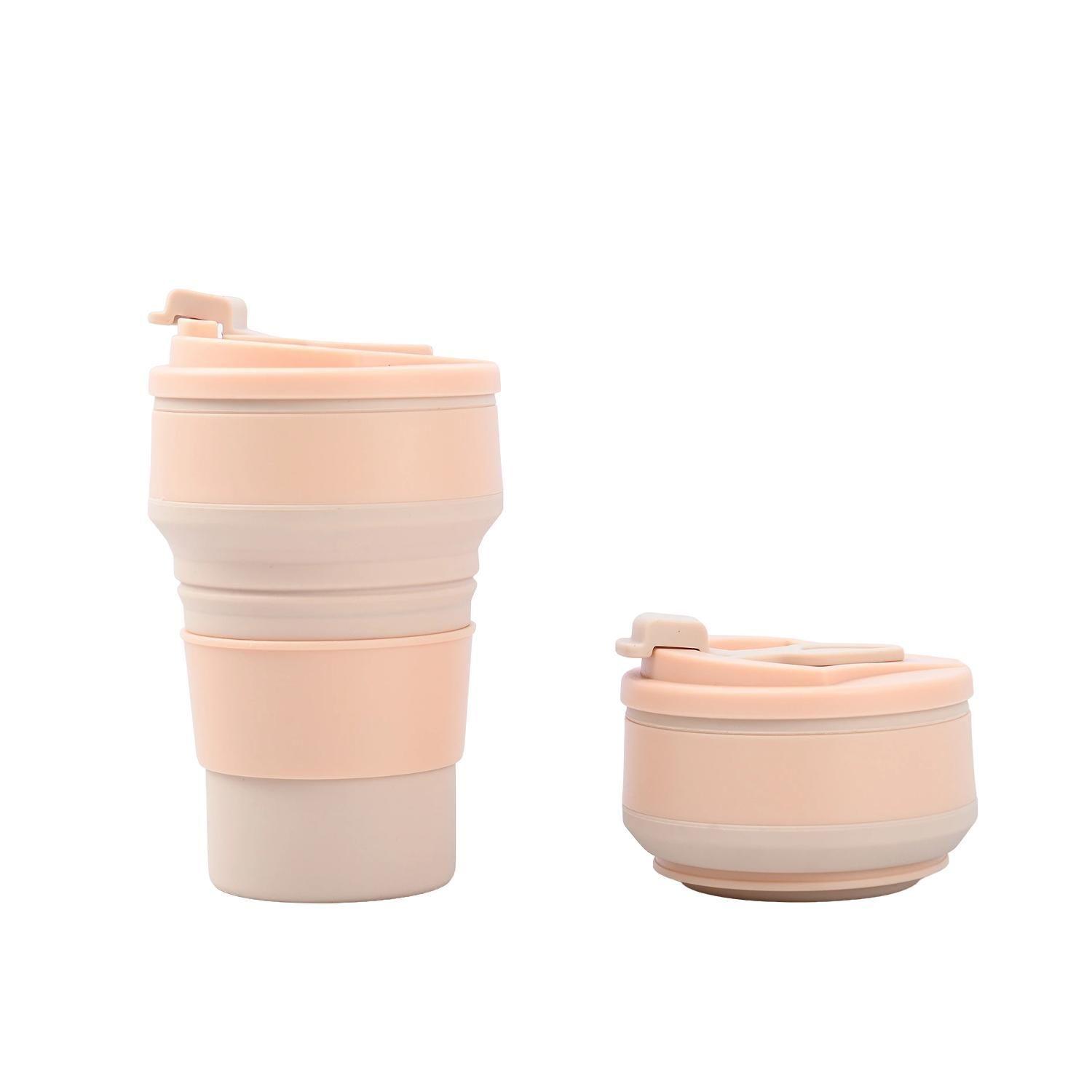 Termo De Silicon Plegable Ecologico Portatil Cafe-0