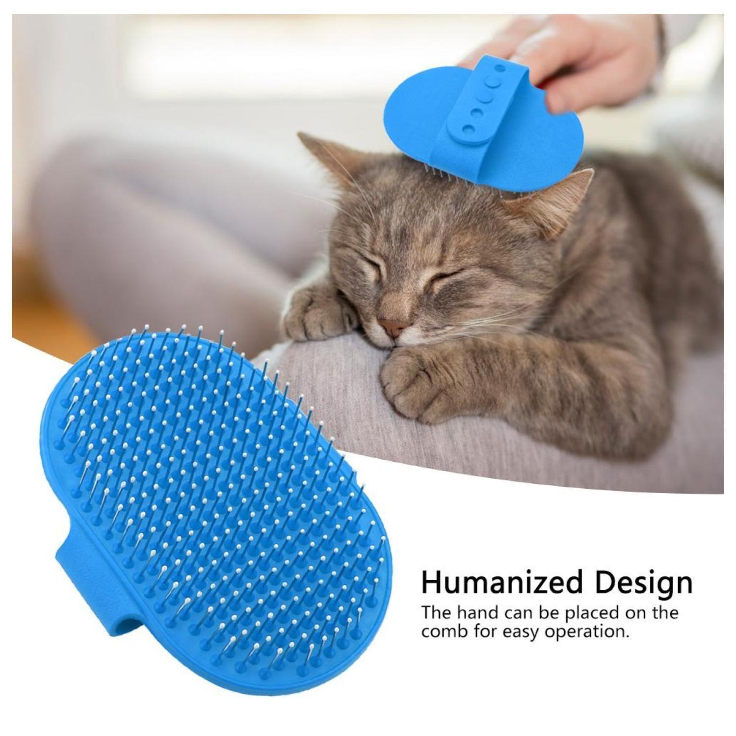 Cepillo De Goma Flexible Para Baño De Mascotas-3