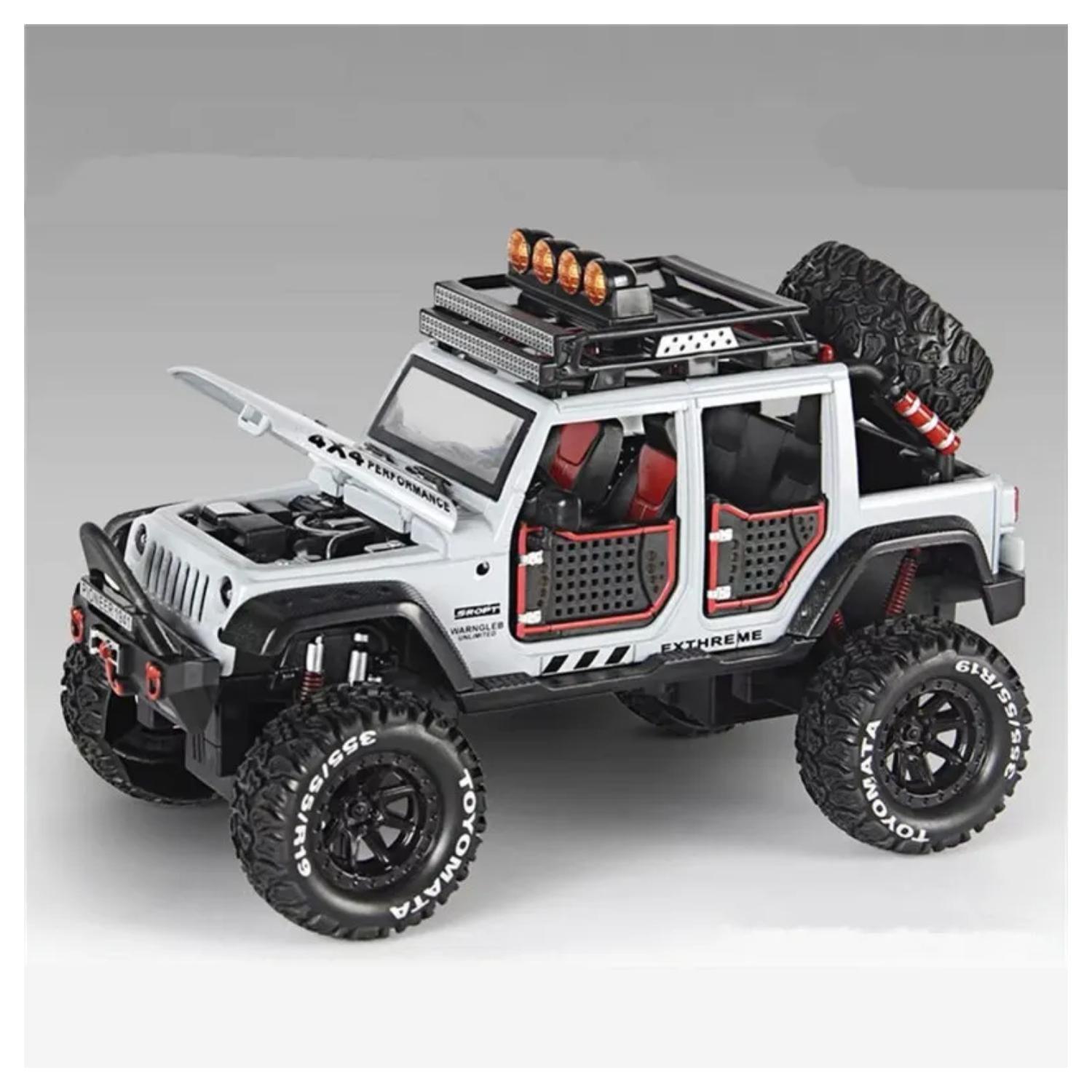 Juguete Auto Jeep Wrangler A Escala 1:24 Blanco Infnatil-2