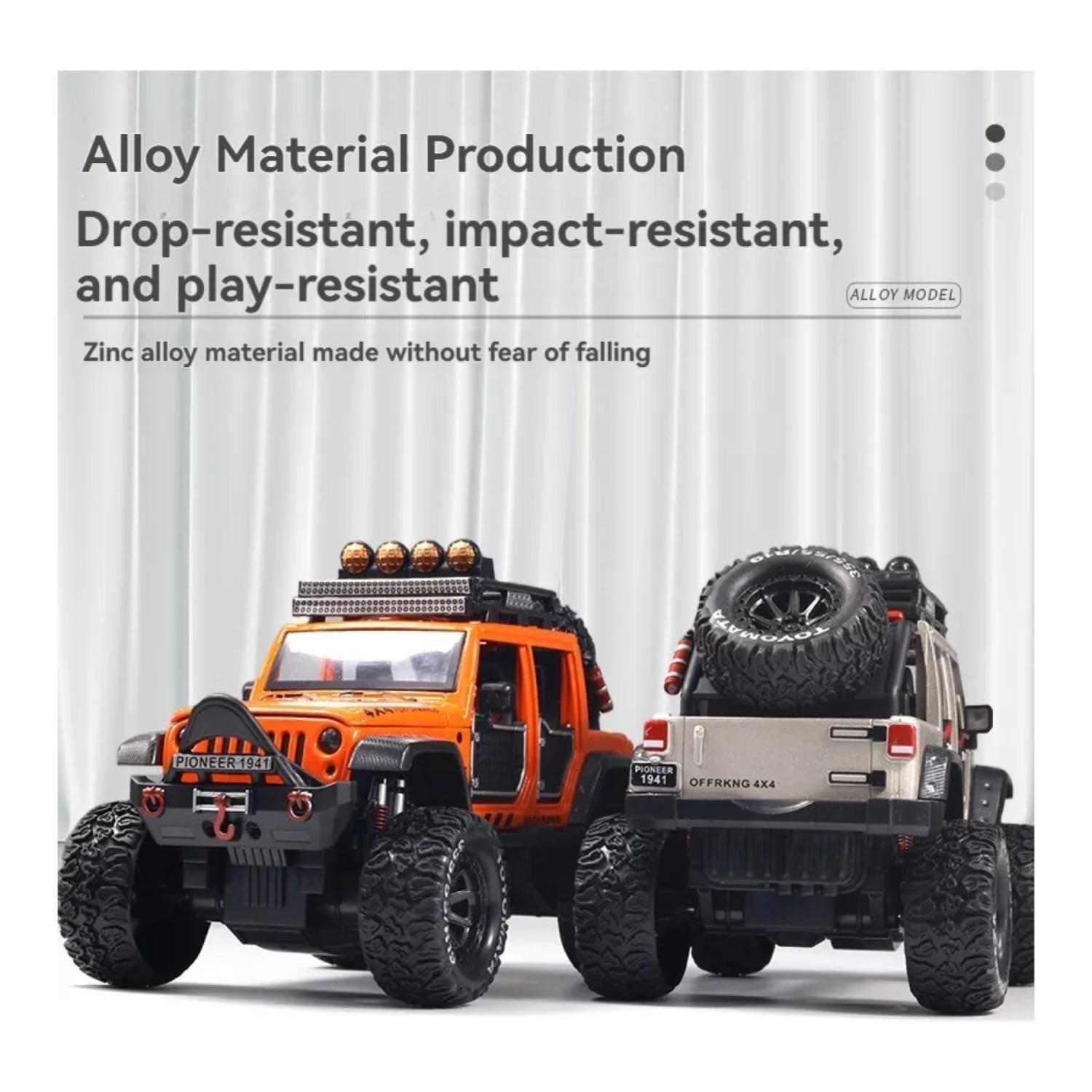 Juguete Auto Jeep Wrangler A Escala 1:24 Blanco Infnatil-3