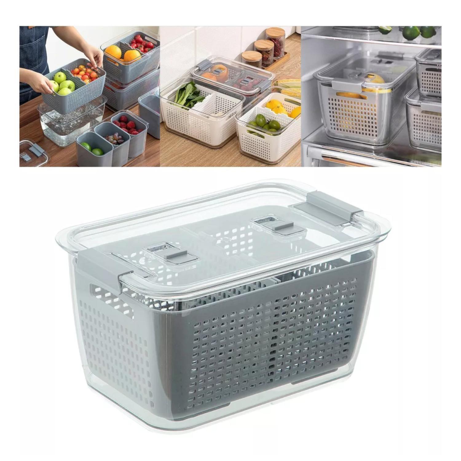 Contenedor Organizador De Frutas Para Nevera Refrigerador Con Tapa-1