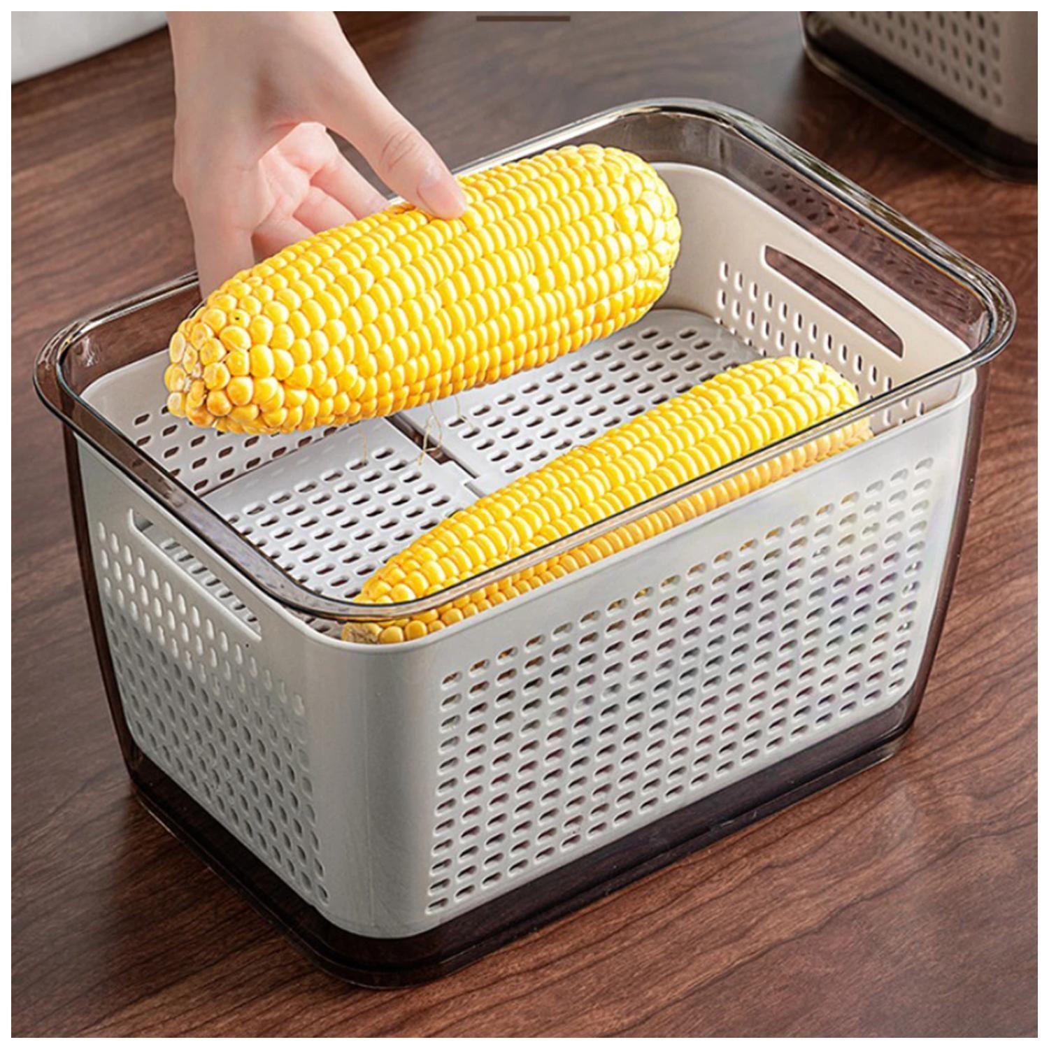 Contenedor Organizador De Frutas Para Nevera Refrigerador Con Tapa-3
