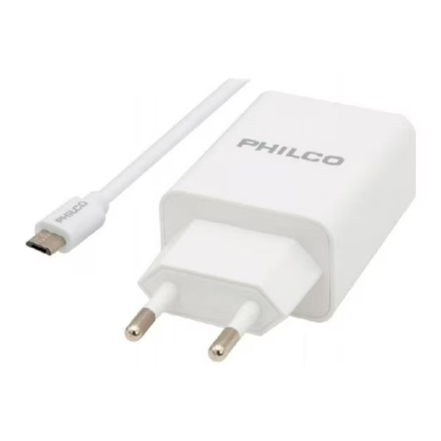Cargador De Pared 2 USB 2.1A Cable Micro USB Blanco -3