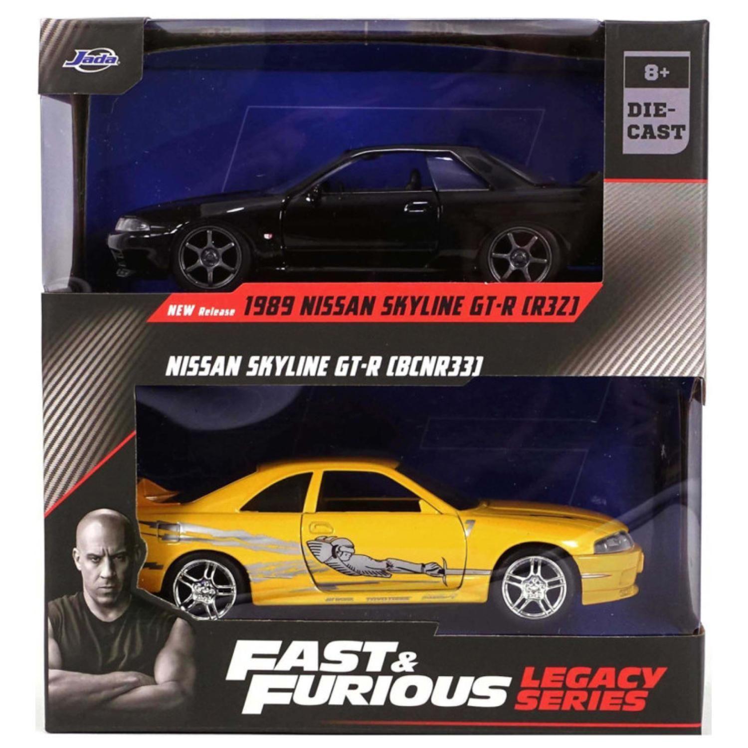Juguete Pack 2 Autos Rapidos Y Furiosos Skyline 1:32-2