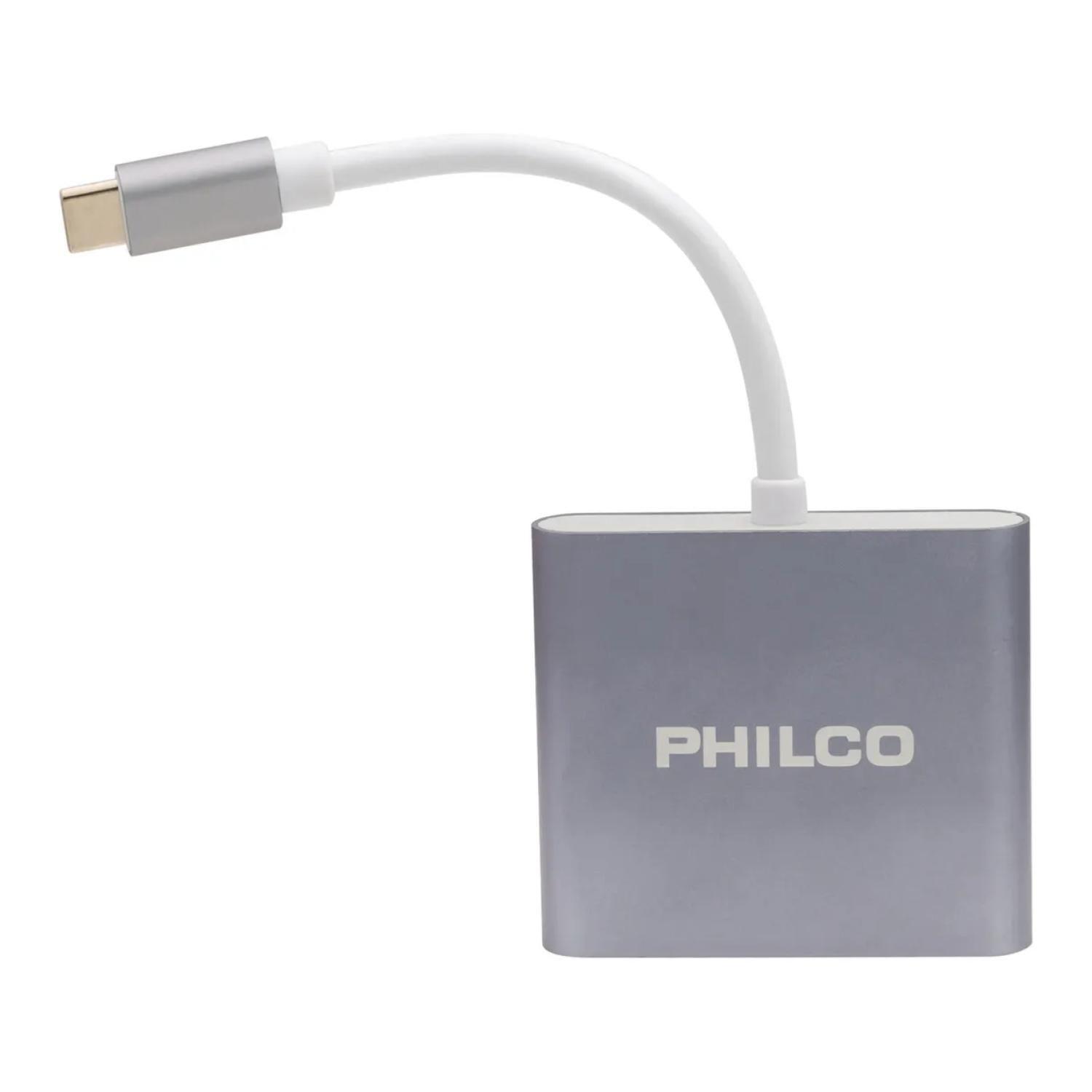 Adaptador 3 En 1 USB C A HDMI USB 3.0 USB C Gris-2