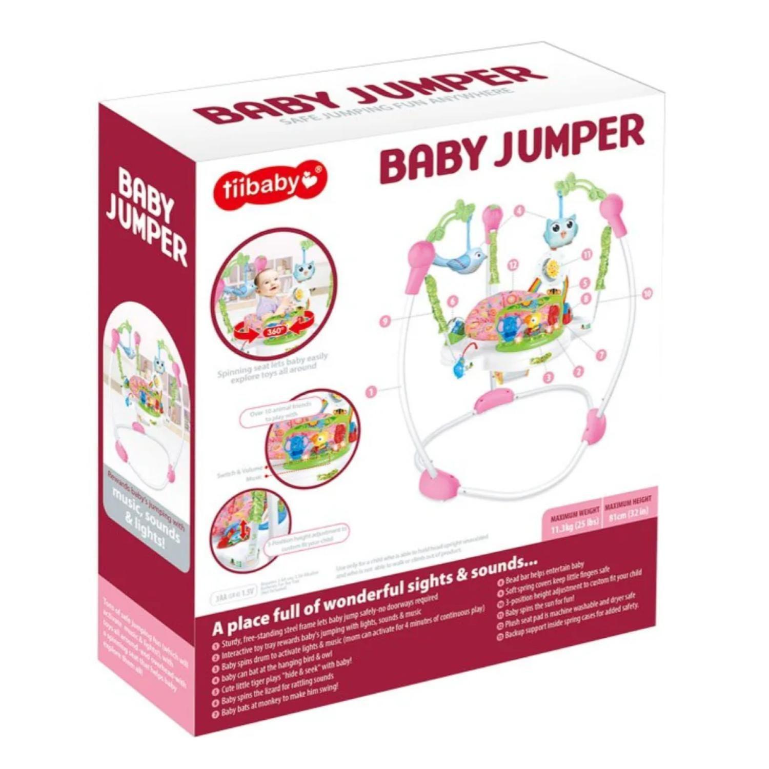 Juguete Arnes Saltarin Elastico Para Bebe Con Accesorios Rosa-2