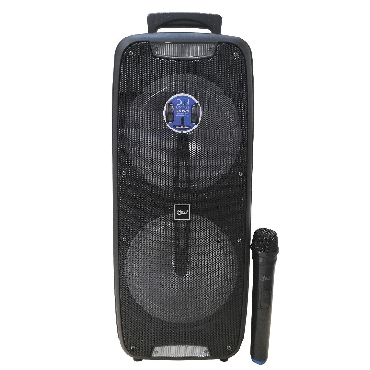 Parlante Bluetooth Karaoke 3500W RGB Negro Two Eight Mlab-1