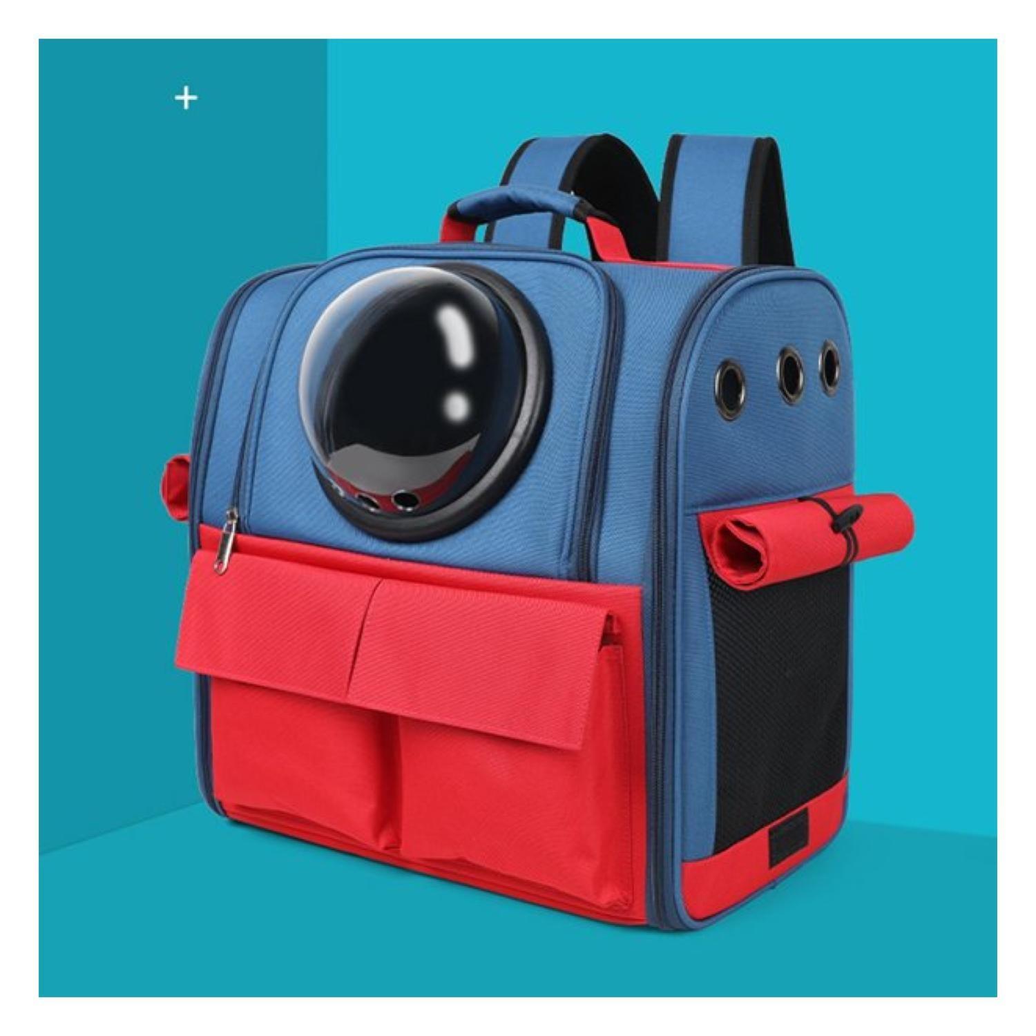 Mochila Transportadora Para Perros Y Gatos 40x39x26cm Azul-2