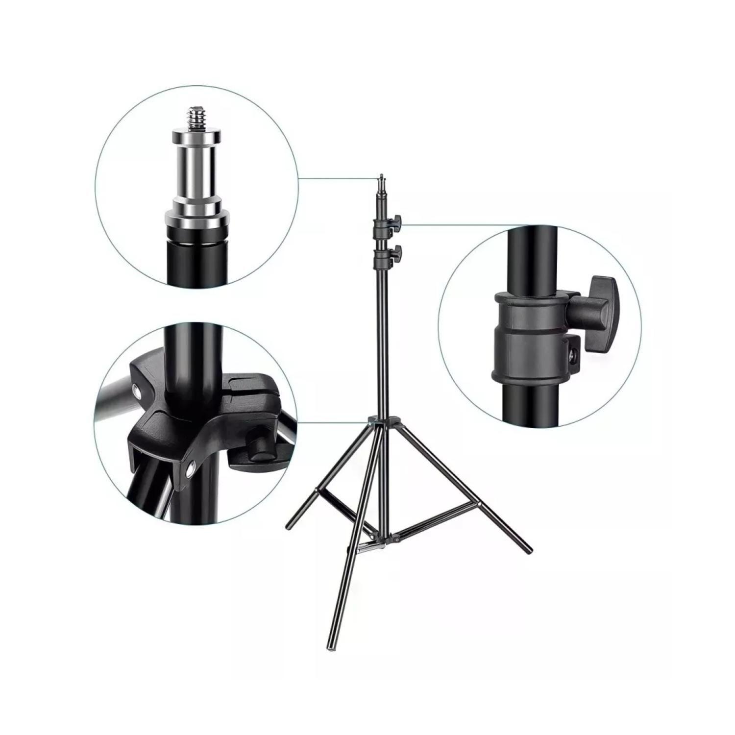 Aro De LUZ LED RGB 26cm USB Tripode 2m Negro-2