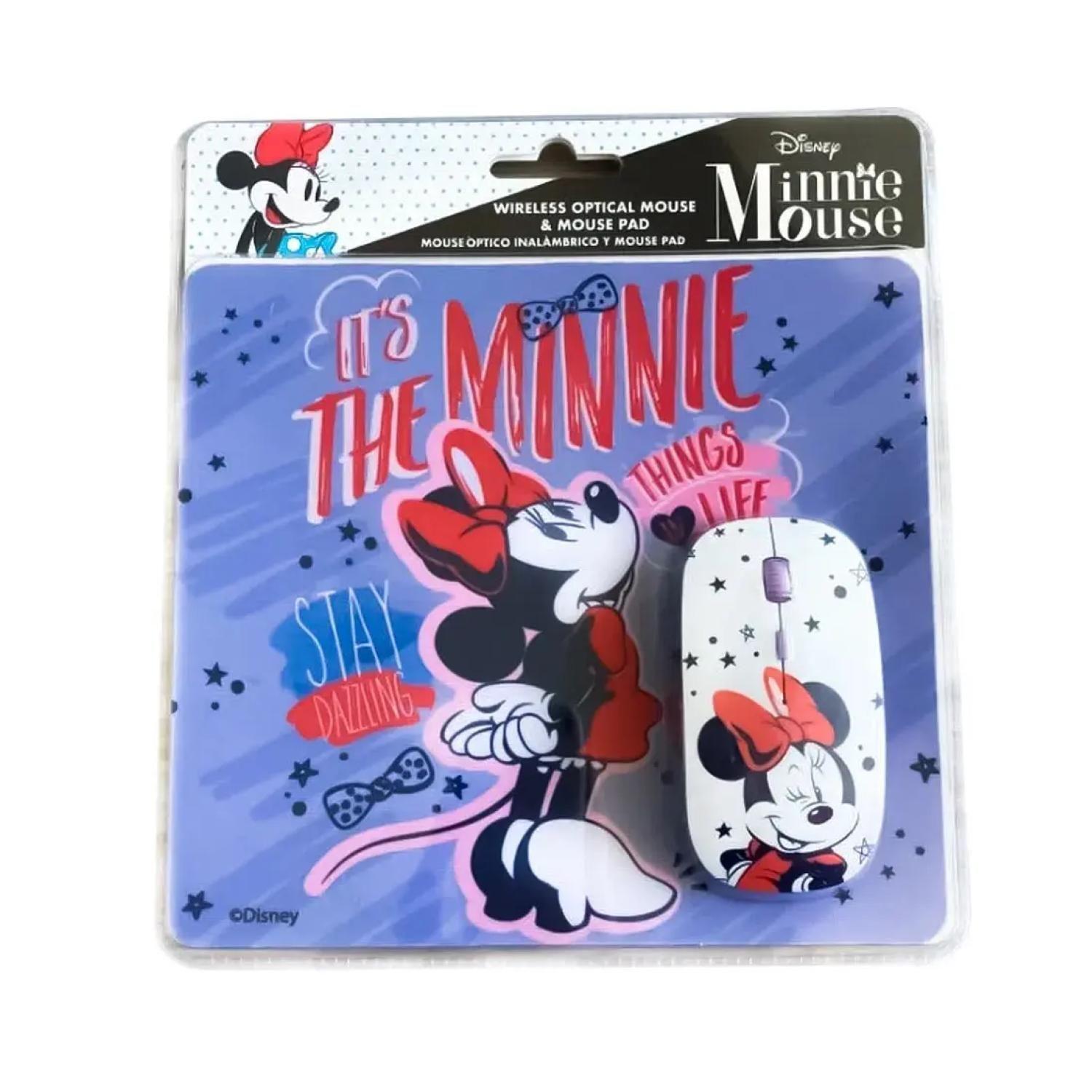 Kit Mouse Inalambrico USB 3B Y MousePad Minnie Mouse-2