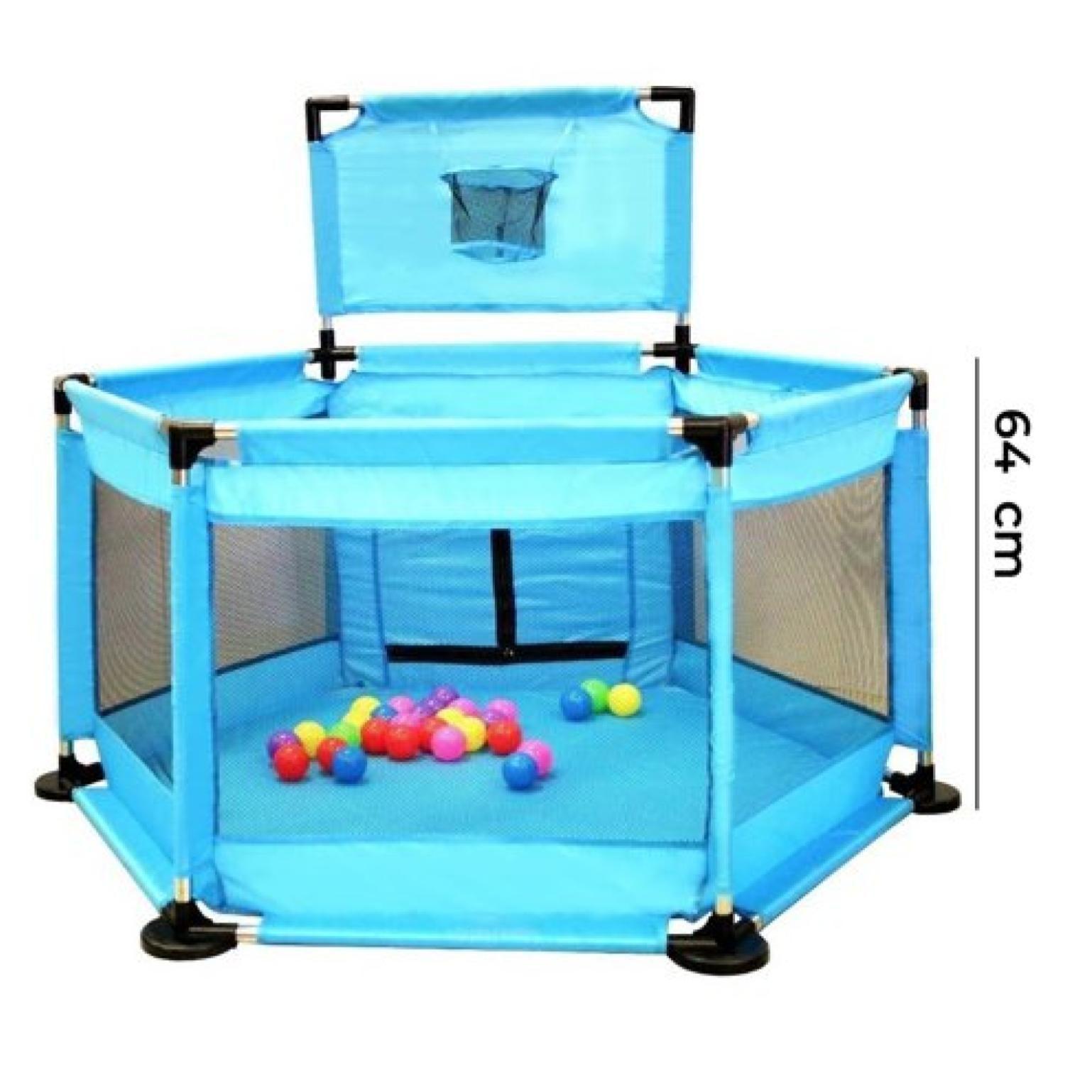 Corral Para Bebe Con Seguridad Pelotas Y Aro De Basquet-2