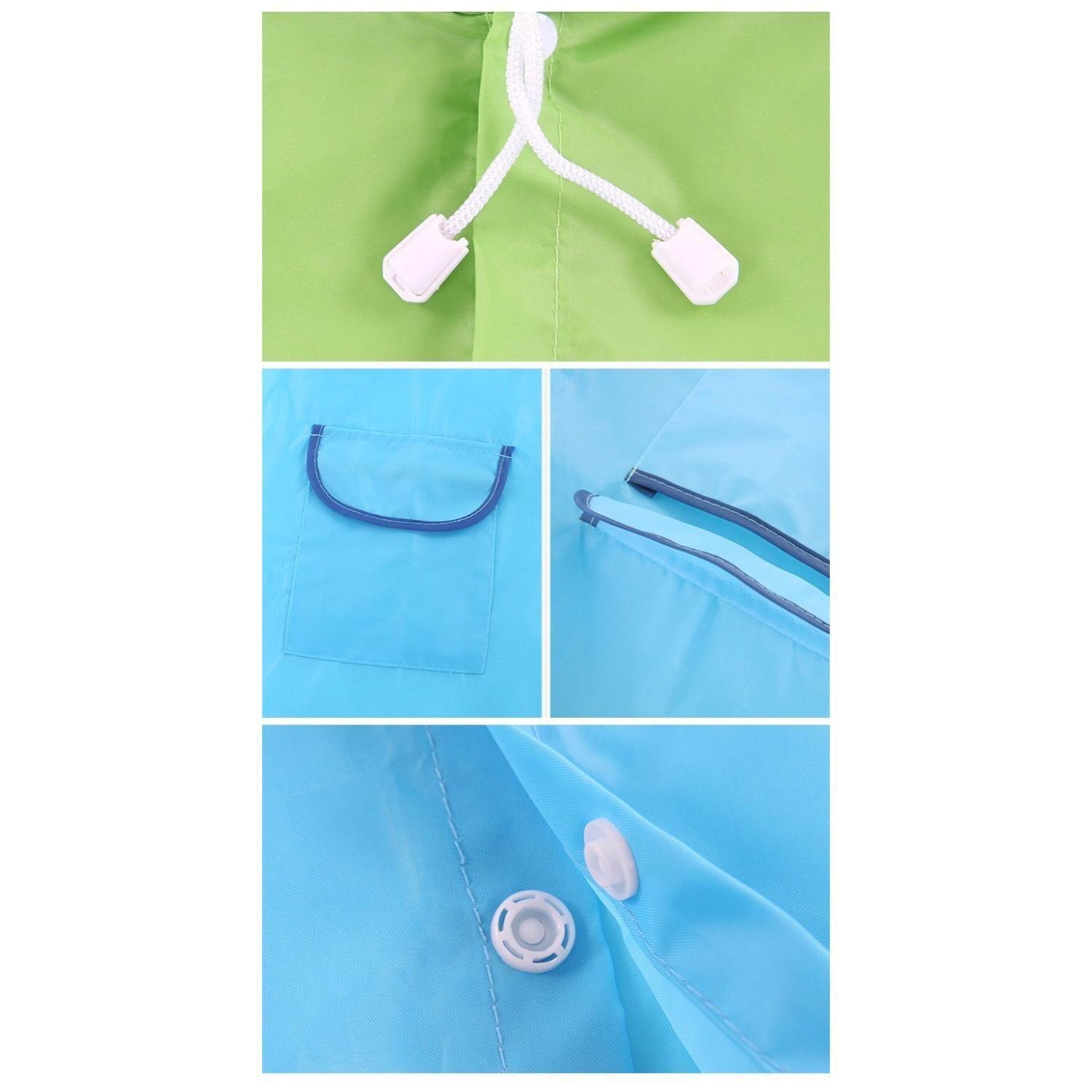 Poncho Impermeable Con Gorro Para Lluvia Infantil Rosado-3
