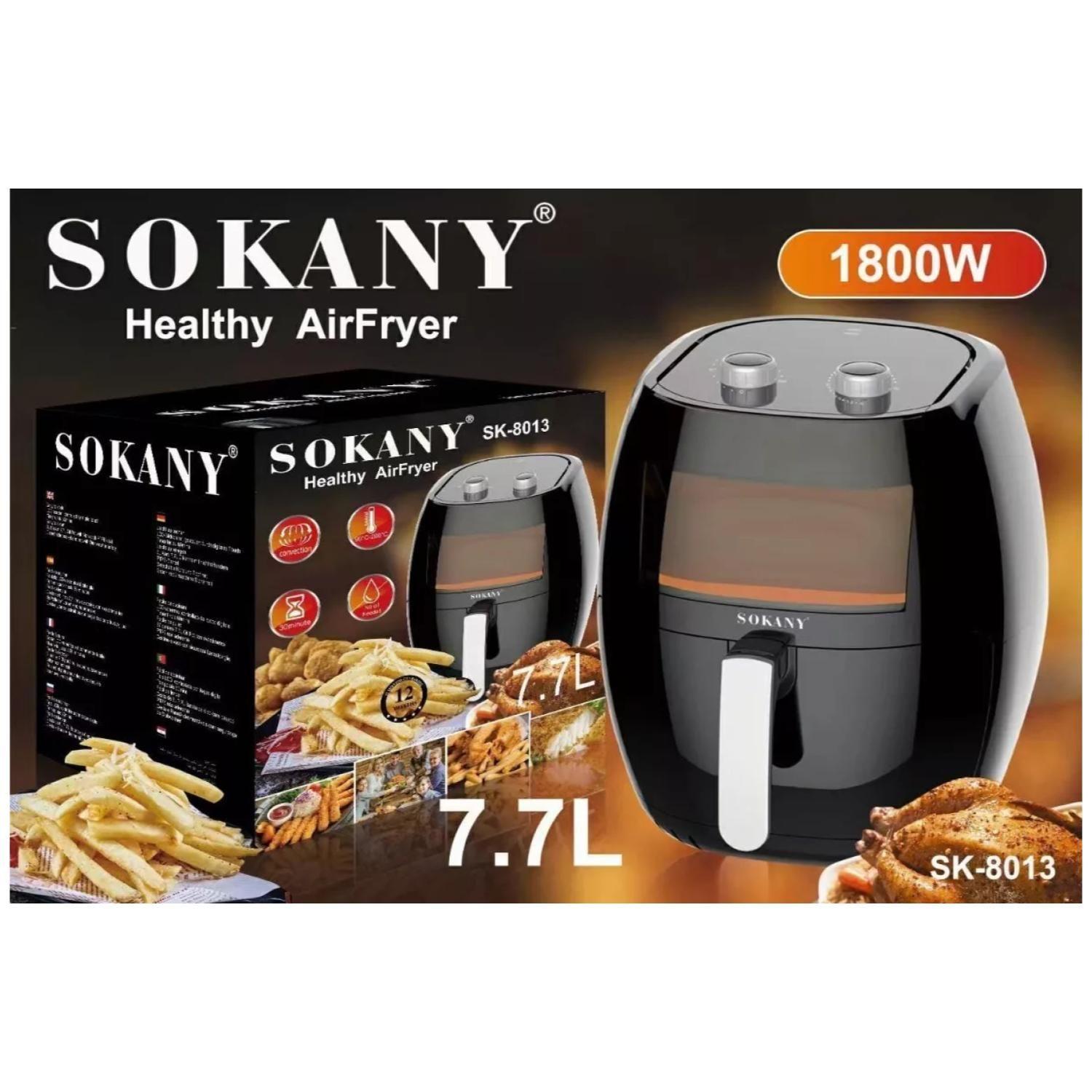 Freidora De Aire Air Fryer 7.7L 1800W Negro SK-8013 Sokany-2