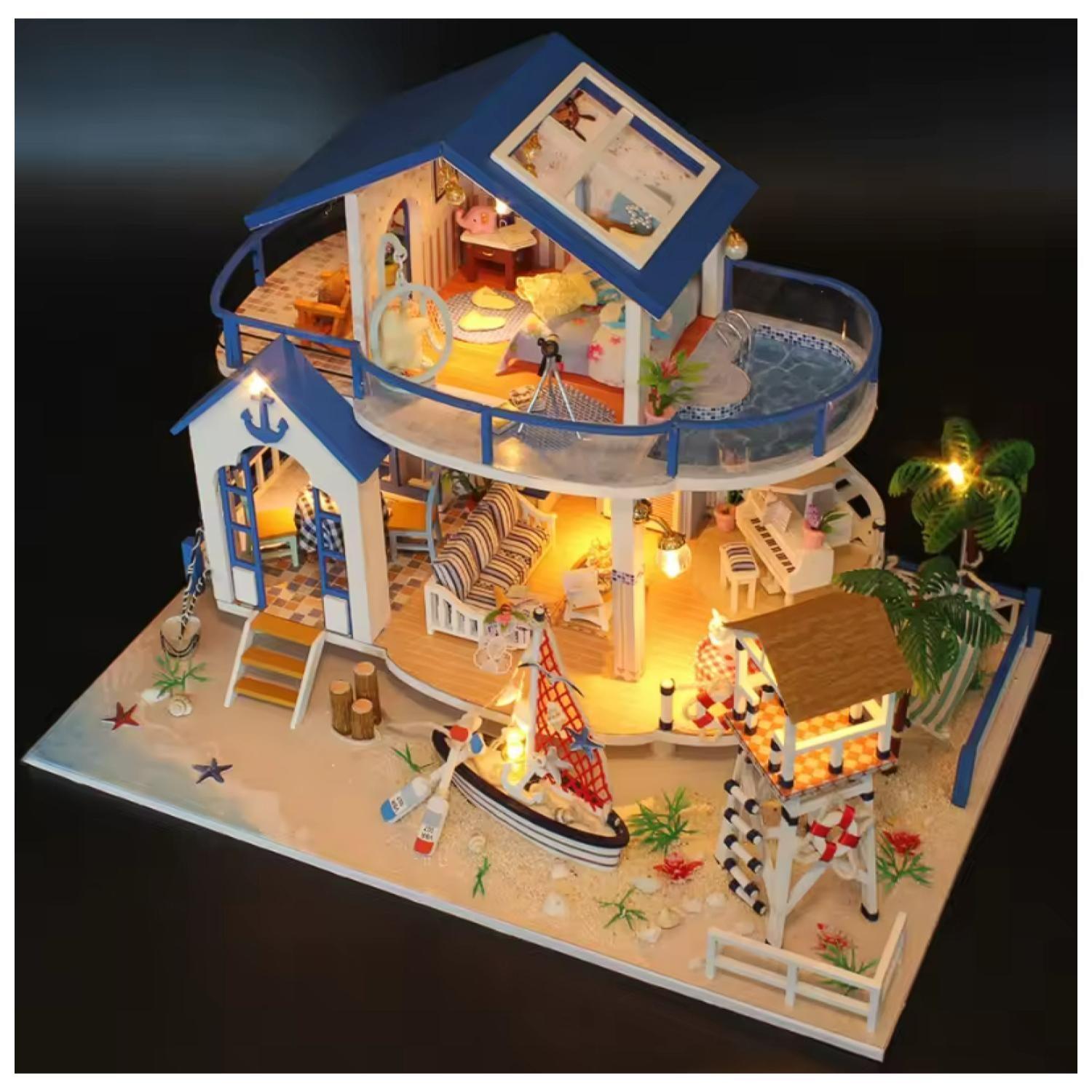 Juguete Casa De Playa De Muñecas Rompecabezas 3D Infantil-2