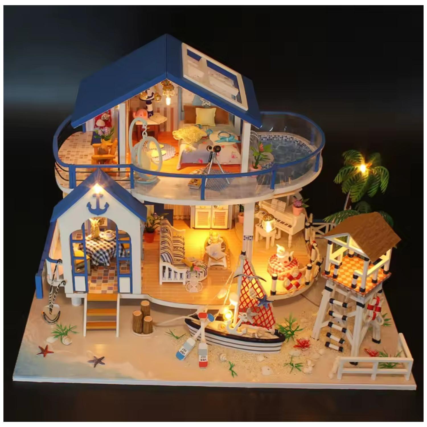 Juguete Casa De Playa De Muñecas Rompecabezas 3D Infantil-3