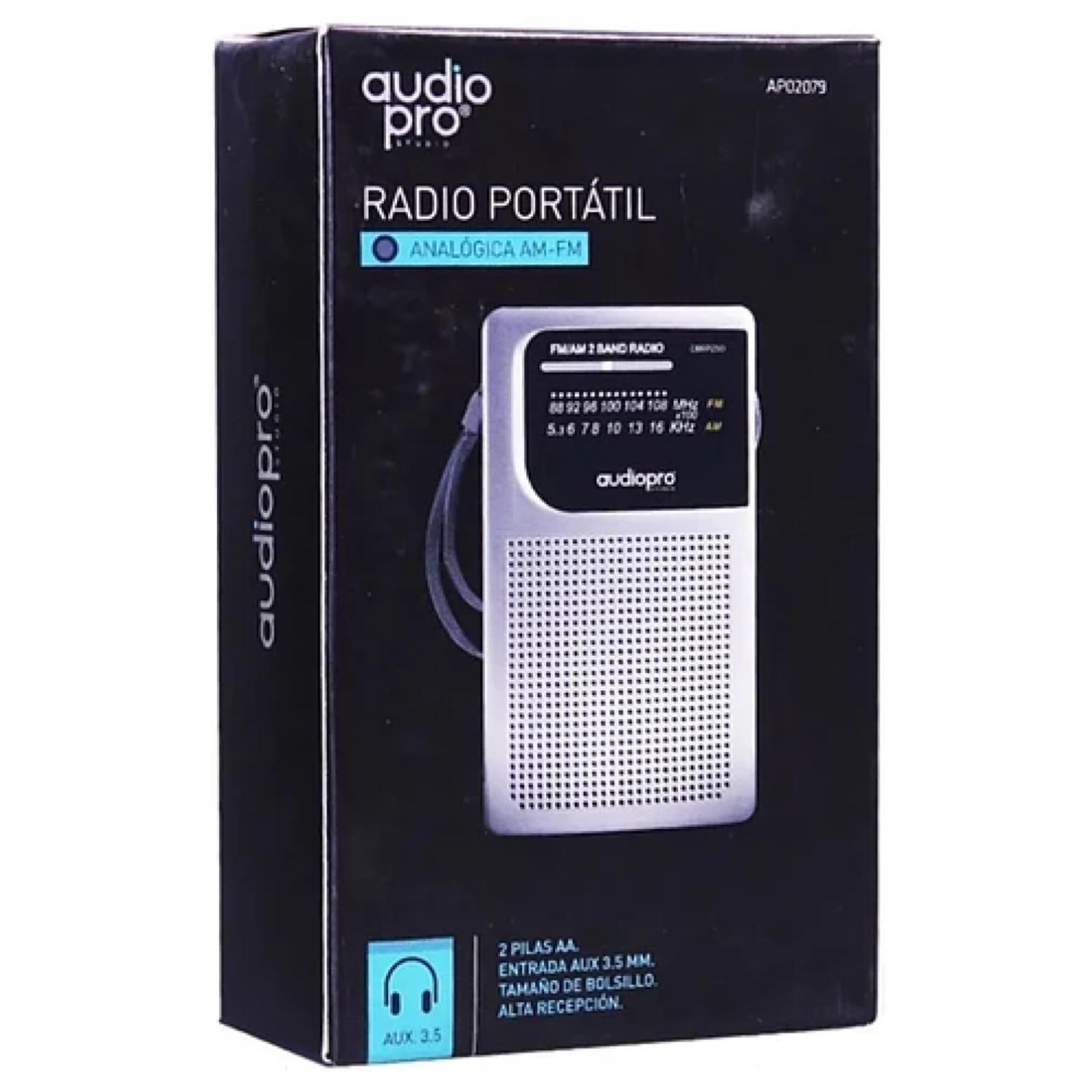 Radio De Bolsillo Portatil AM FM Gris AP02079-2