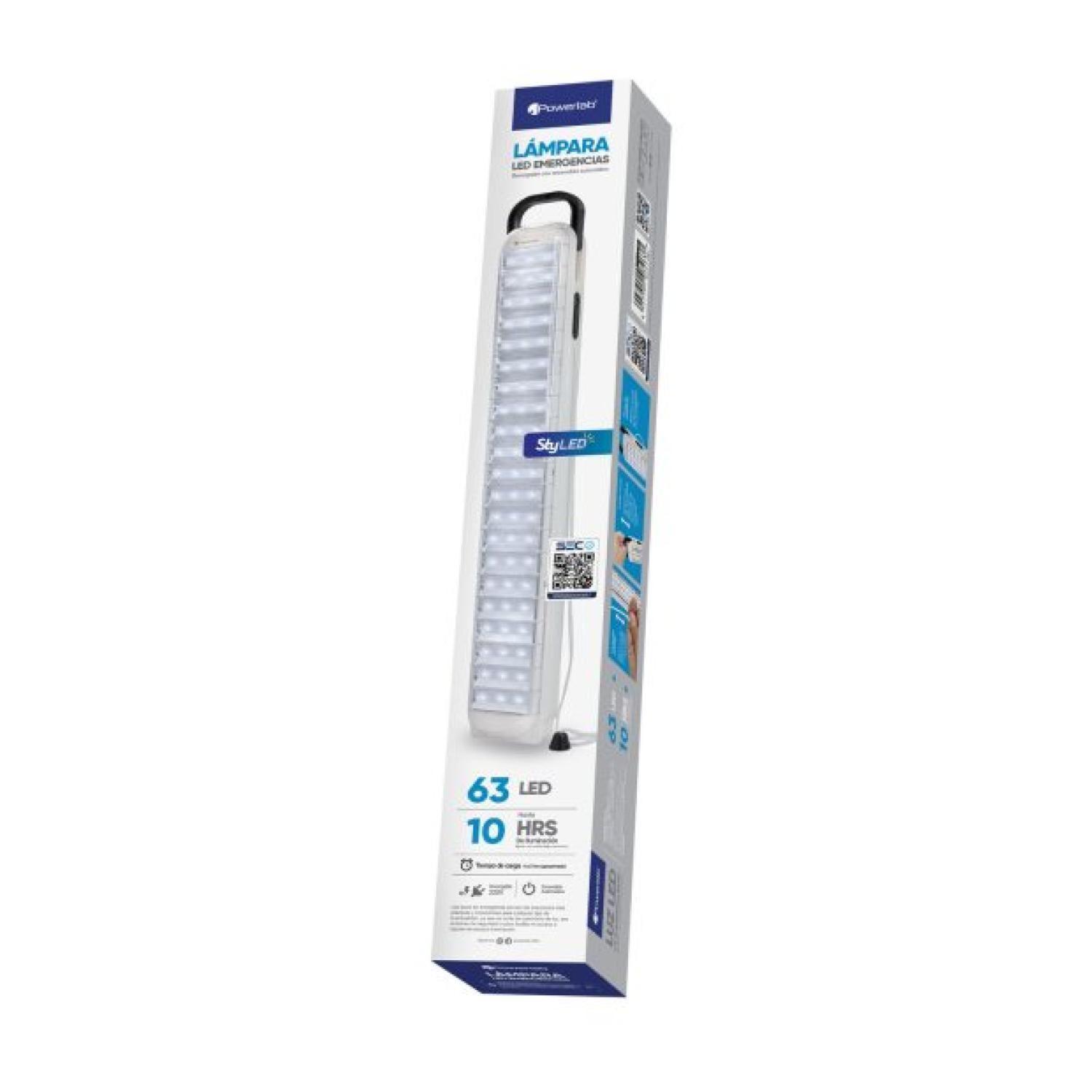 Lampara De Emergencia 63LED 250lm 5W Blanco 7263 Powerlab-3