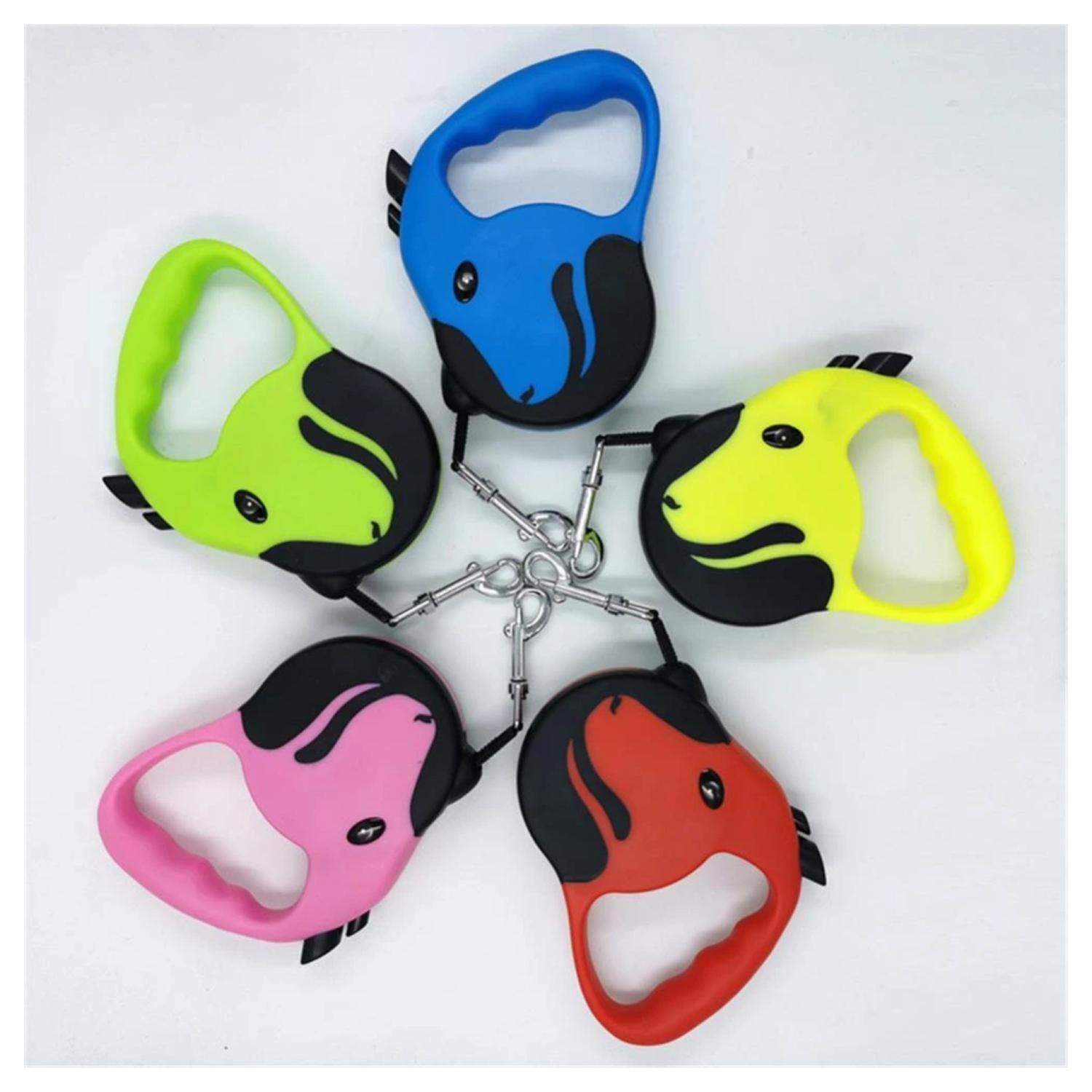 Cuerda Retractil 5M Flexible Paseo De Perros Mascotas Azul-3