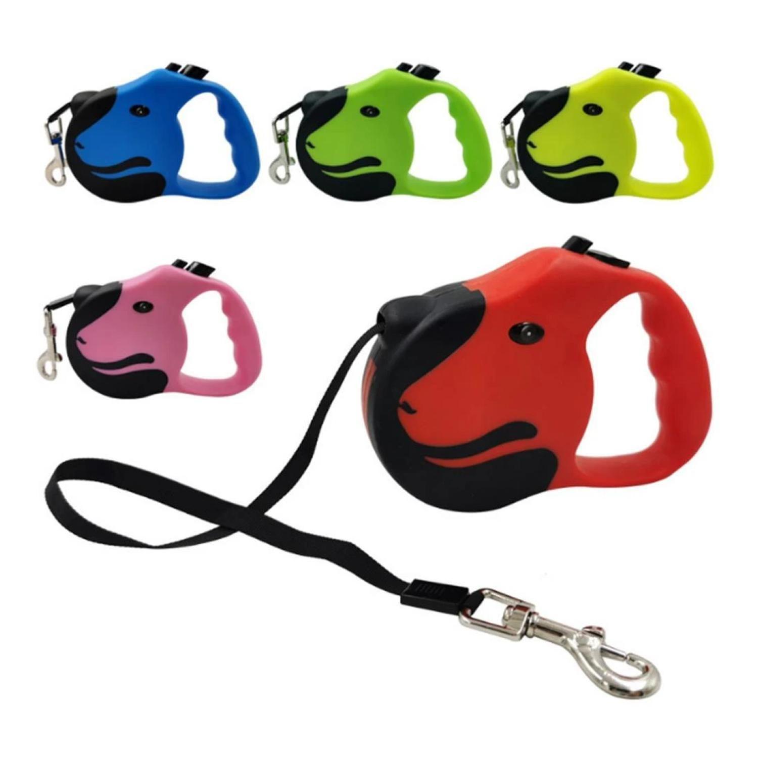 Cuerda Retractil 5M Flexible Paseo De Perros Mascotas Azul-4