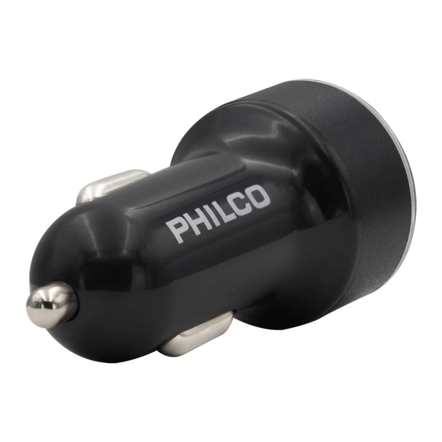 Cargador De Auto Doble QC3.0 USB LED Negro D49A-3