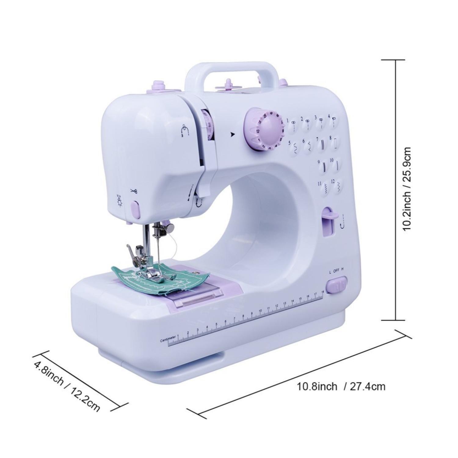 Maquina De Coser Portatil 2 Velocidades Blanco Morado-1