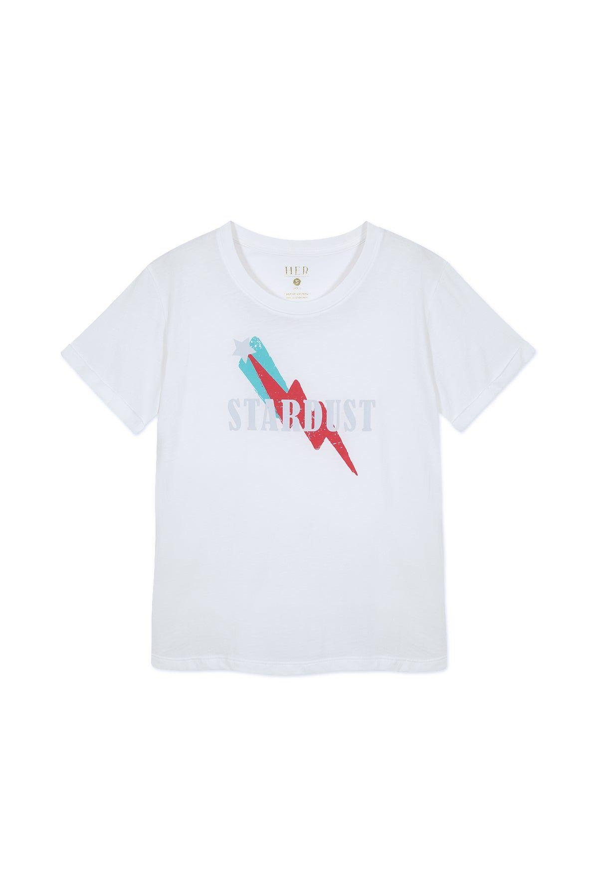 Polera 100% algodón pima, Stardust blanca L-0