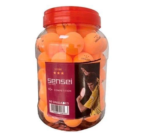 Pelotas ping pong Sensei 3 estrellas Frasco 60 Uni-1