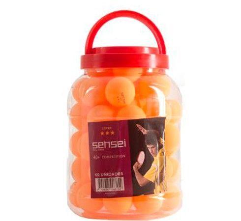 Pelotas ping pong Sensei 3 estrellas Frasco 60 Uni-0