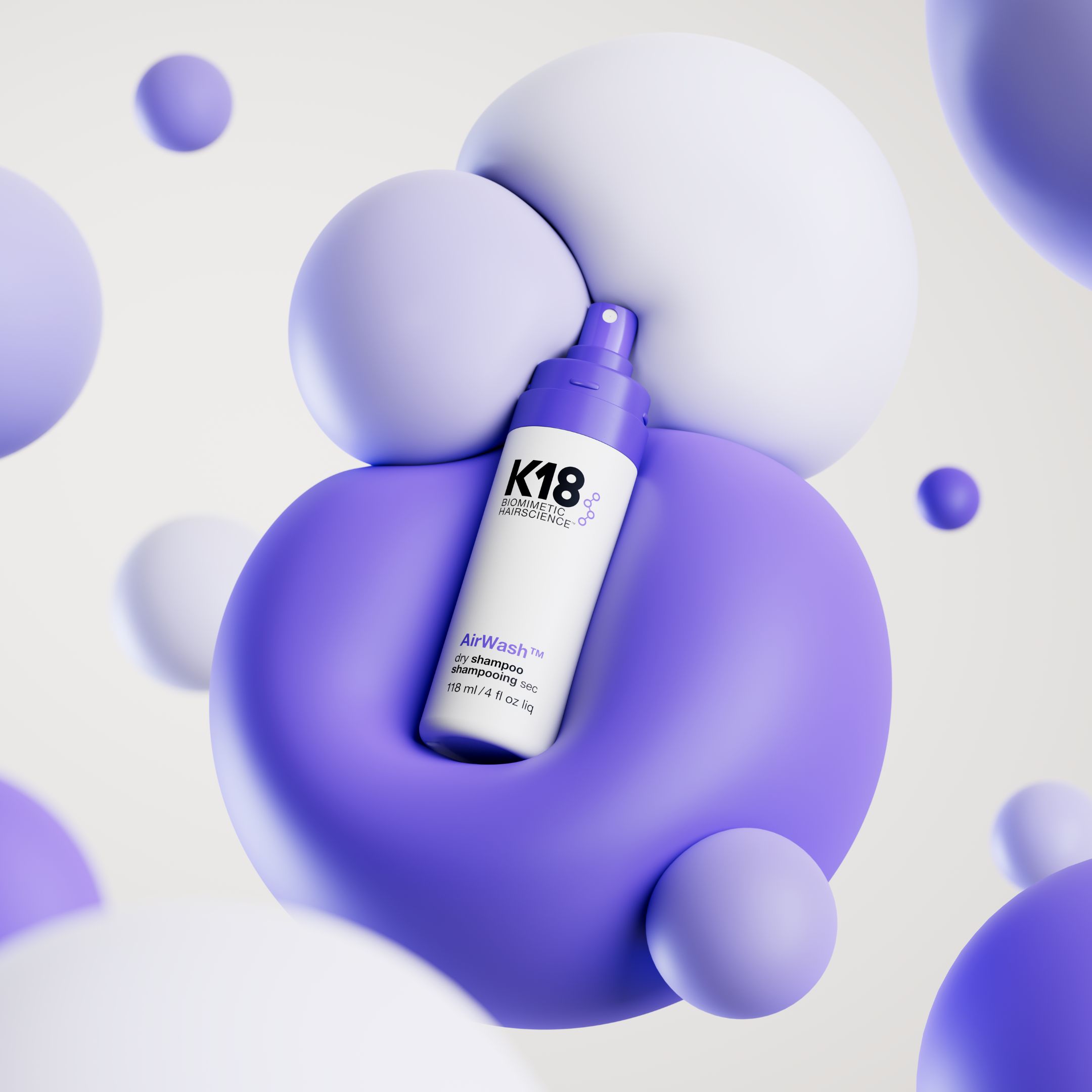 K18 AirWash™ Dry Shampoo 118ml – Limpieza en Seco con Tecnología Peptídica-2