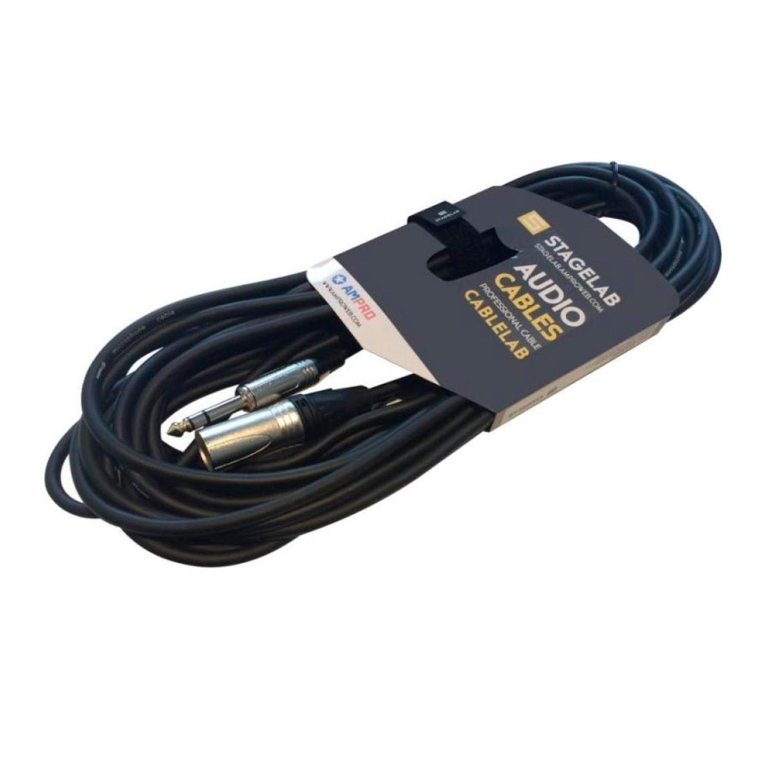 Stagelab CLM XMST15 Cable XLR Macho a Plug TRS 1/4 15m-0