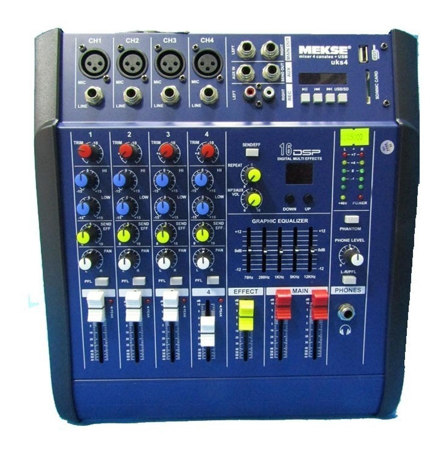 Mekse UKS4 Consola Mixer Con Power 200w 200w Rms-2