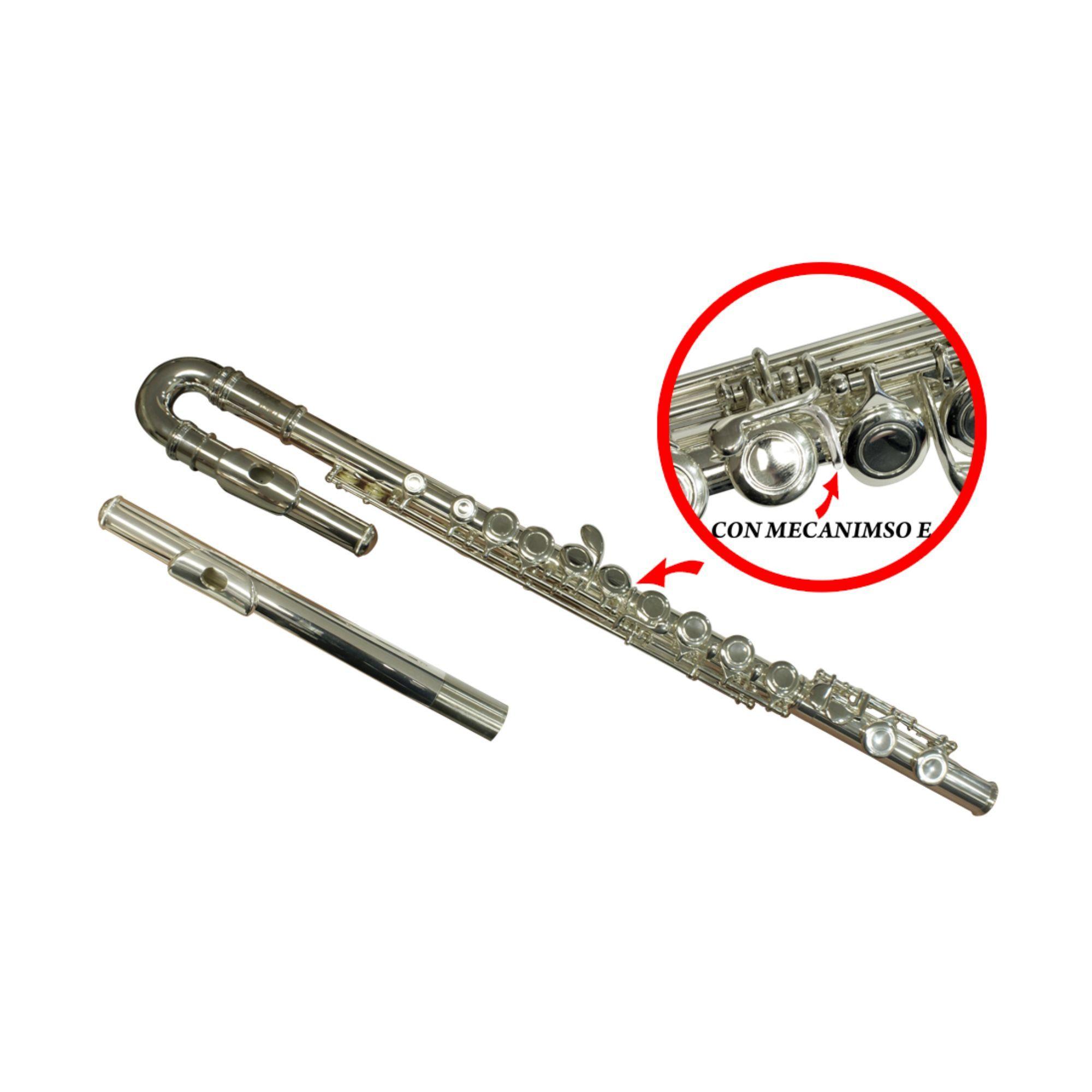 ETINGER FLT 61E Flauta Traversa Curva Silver Plata con Estuche-2