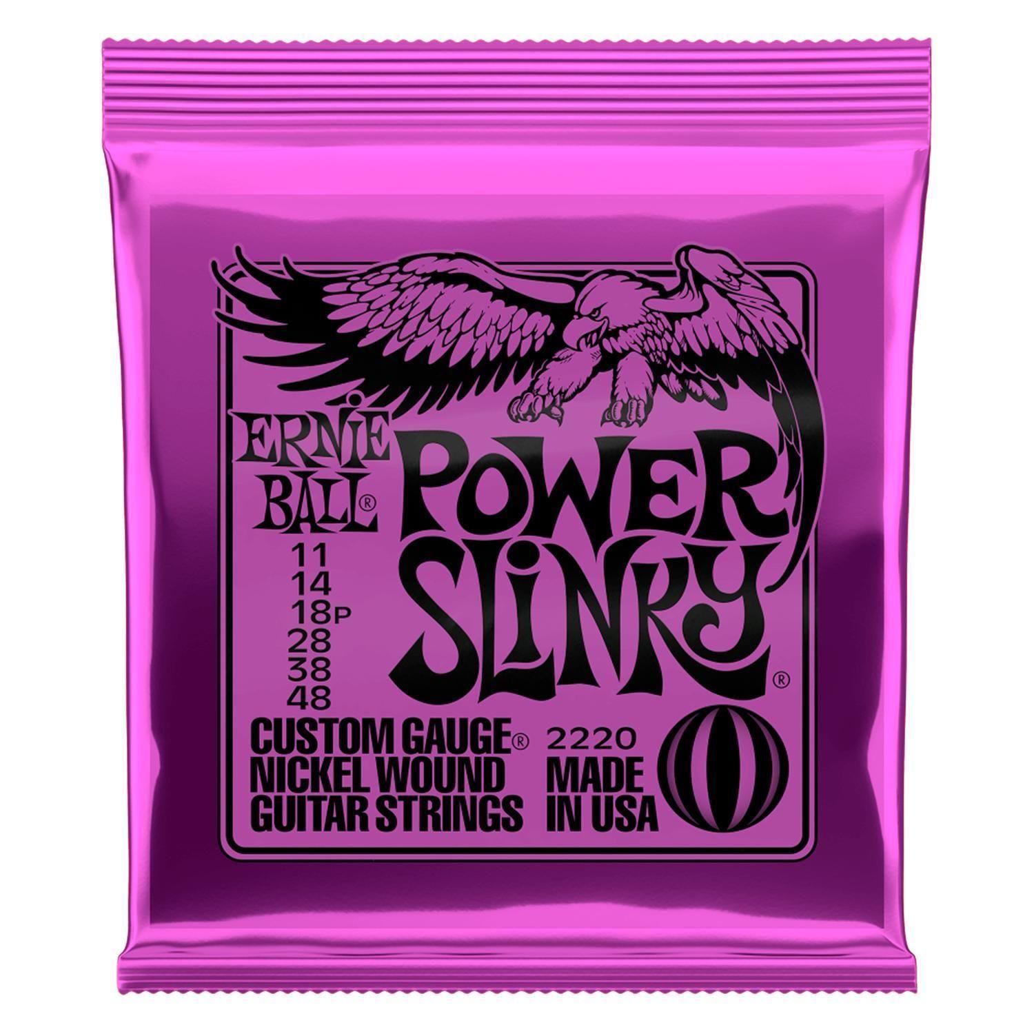 Ernie Ball P02220 POWER SLINKY Set de Cuerdas para Guitarra Eléctrica 11-48-0