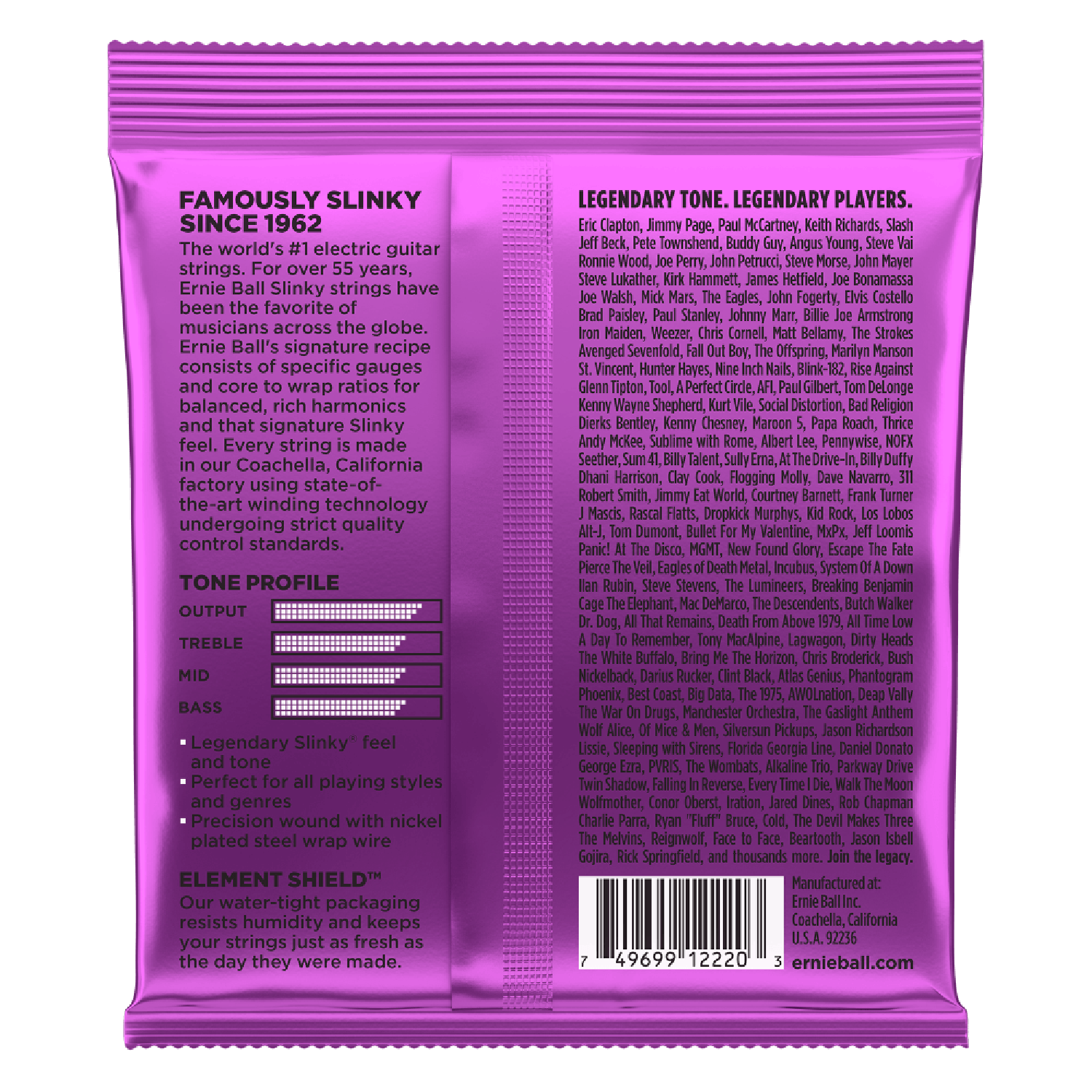 Ernie Ball P02220 POWER SLINKY Set de Cuerdas para Guitarra Eléctrica 11-48-1