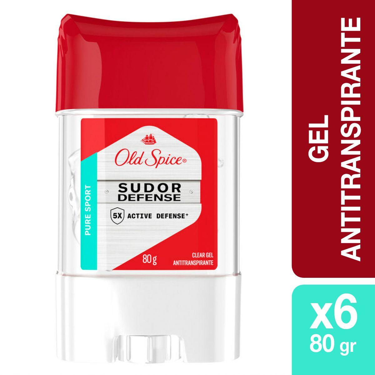 6 Gel Antitranspirante Old Spice Sudor Defense Sport 80g-0