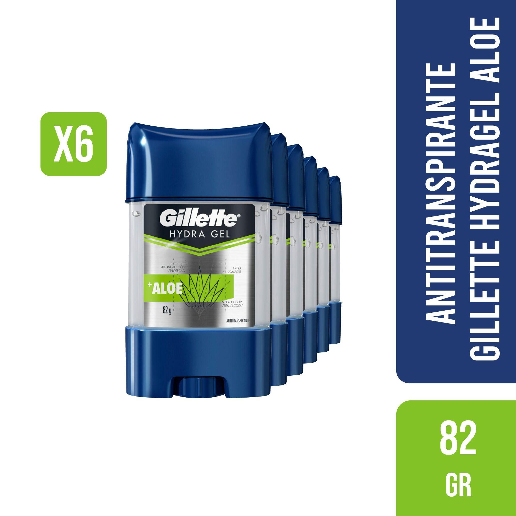 6 Antitranspirante Gillete en HydraGel Aloe de 82g-0