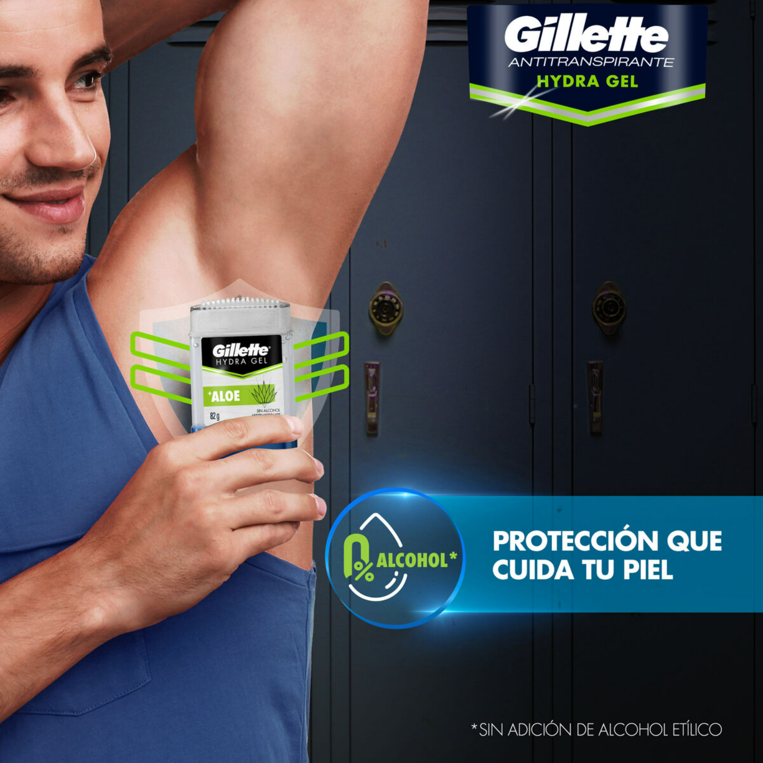6 Antitranspirante Gillete en HydraGel Aloe de 82g-3