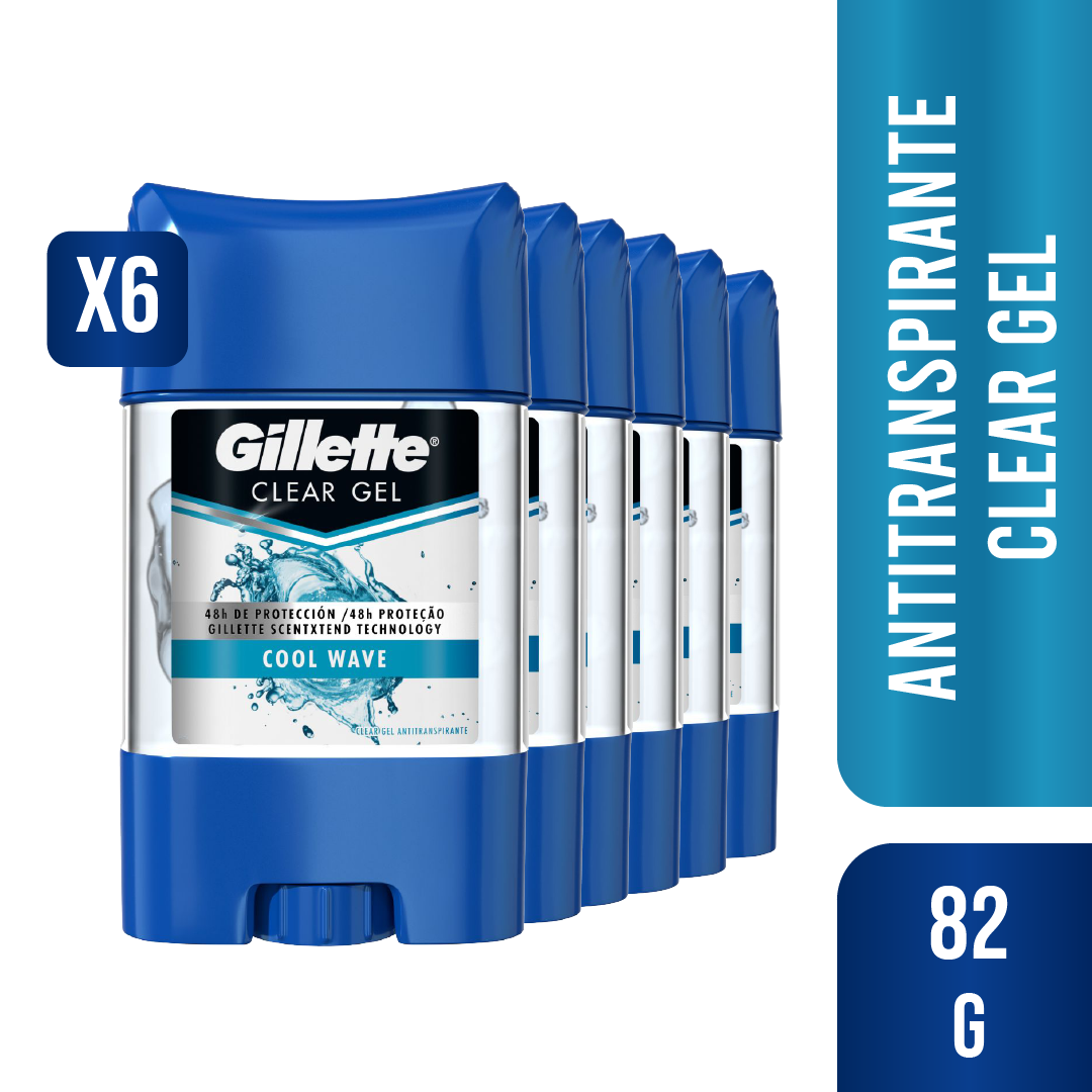 6 Antitranspirante Gillette Clear Gel Cool Wave 82g-0