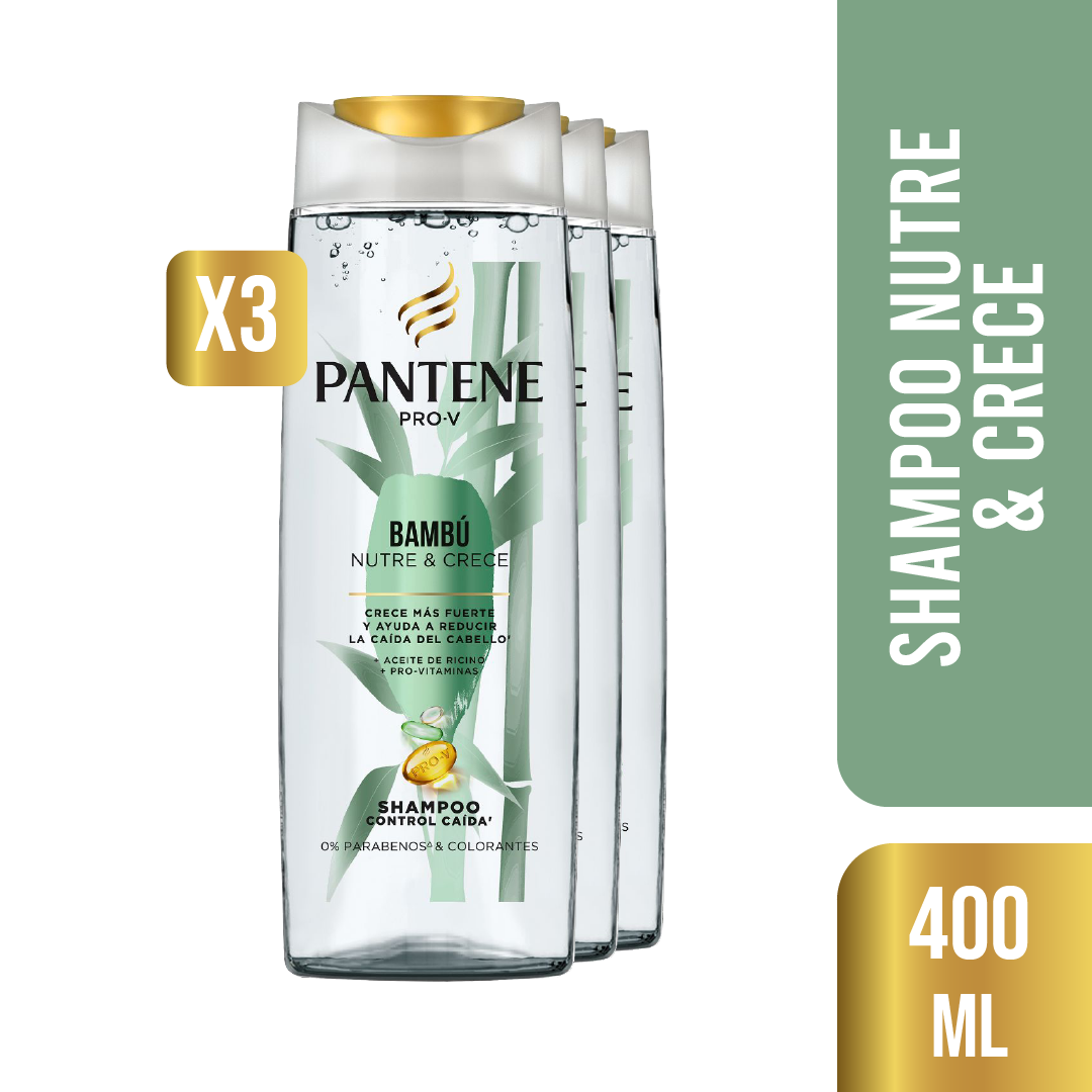 Pack 3 Shampoo Pantene Pro-V Bambú Nutre & Crece 400ml-0
