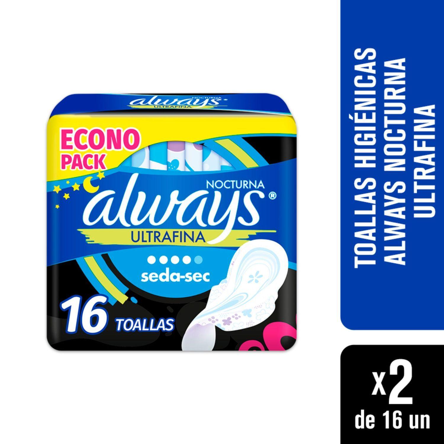 Pack 2 Toallas Higiénicas Always Nocturnas 16un-0