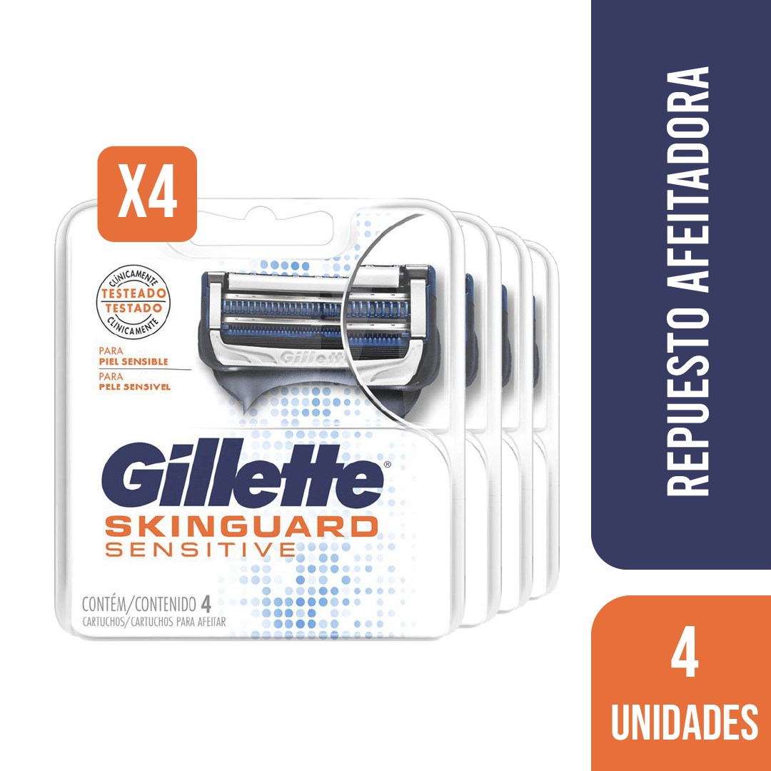 Cartuchos Para Afeitar Gillette Skinguard Sensitive 4 un-0