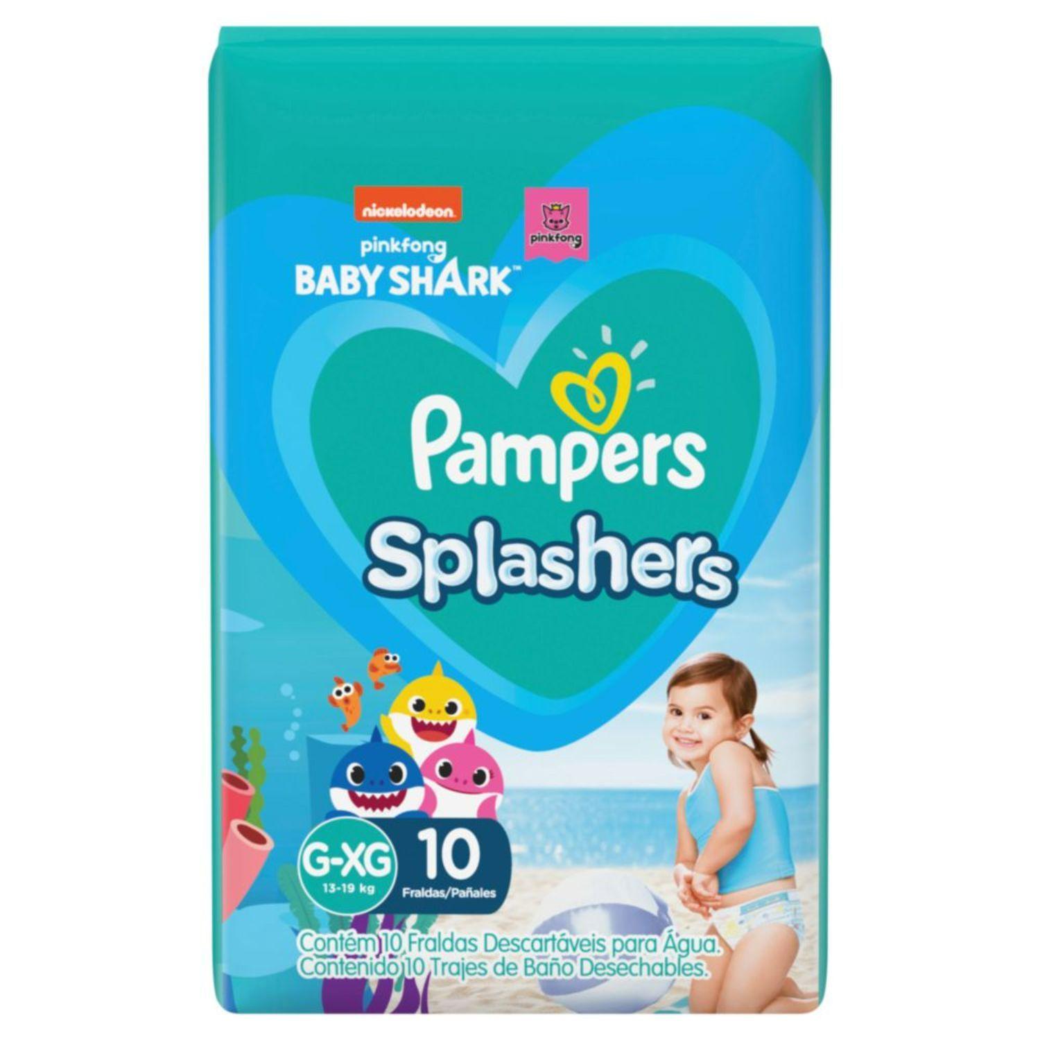 Pañales para Piscina Pampers Splashers Talla G-XG 10 Un-1