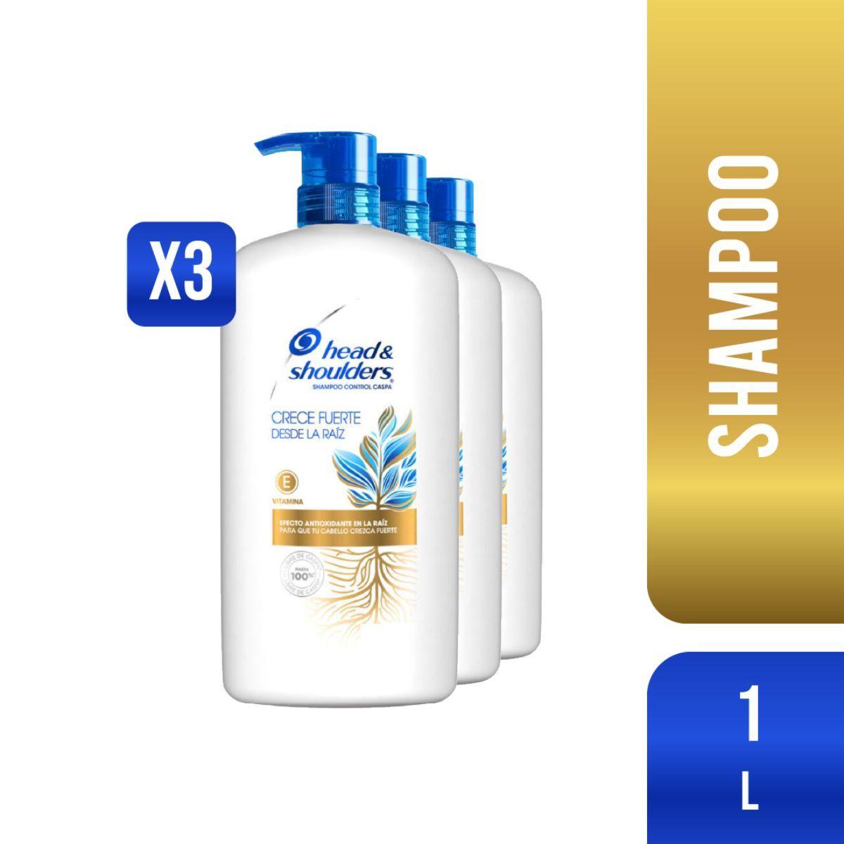 Pack 3 Shampoo Head & Shoulders Crece Fuerte 1L-0