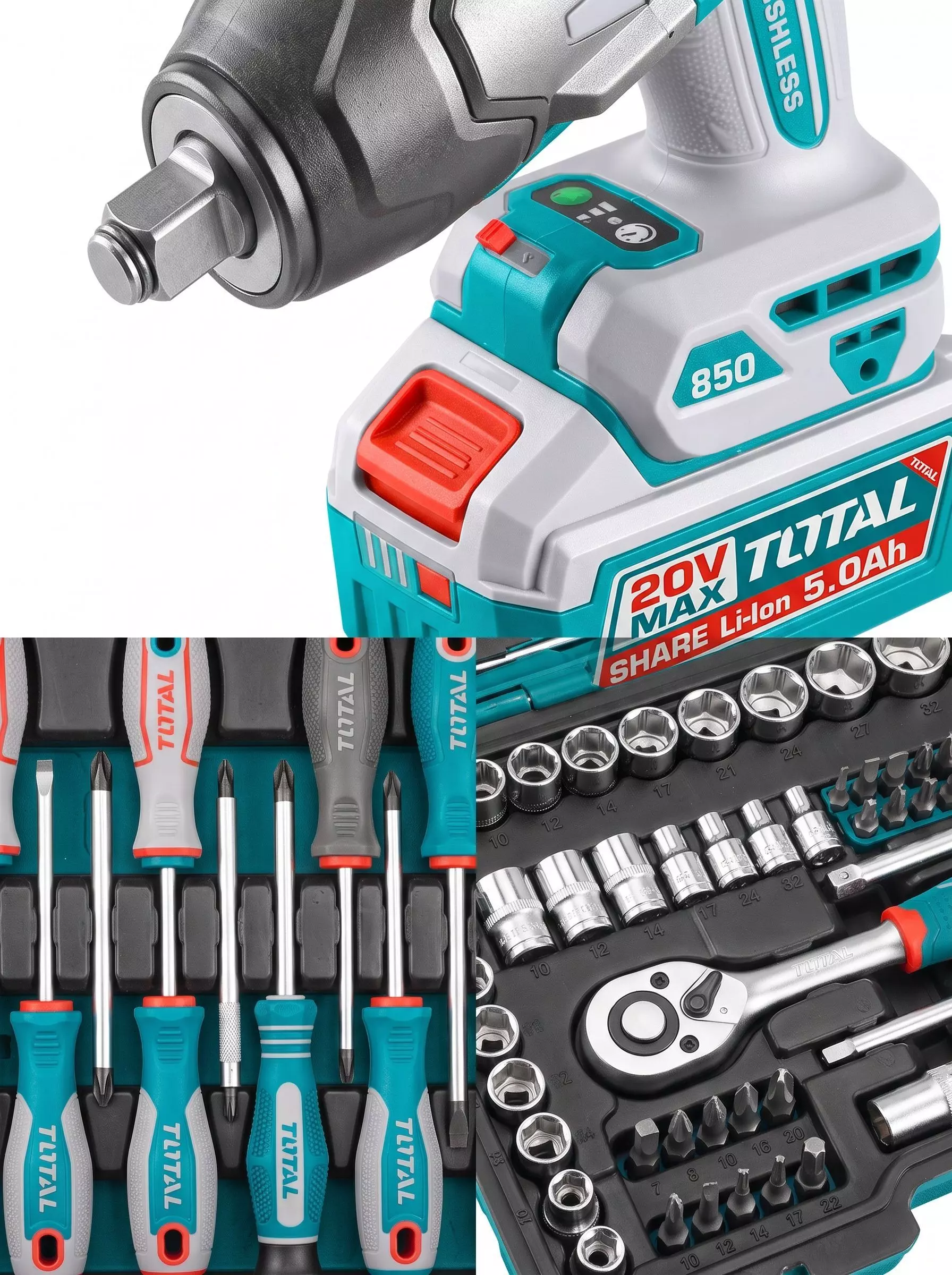 CAJA DE HERRAMIENTAS 396 PCS CON LLAVE IMPACTO 850NM TOTAL-2