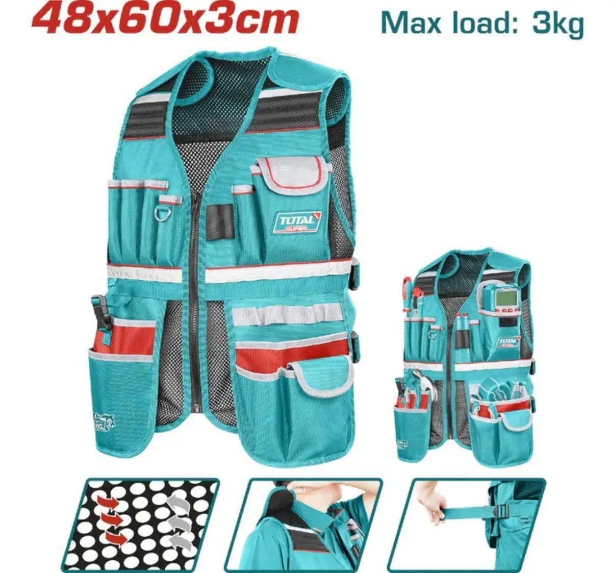 KIT BOLSO MOCHILA CHALECO PORTA HERRAMIENTAS TOTAL-4