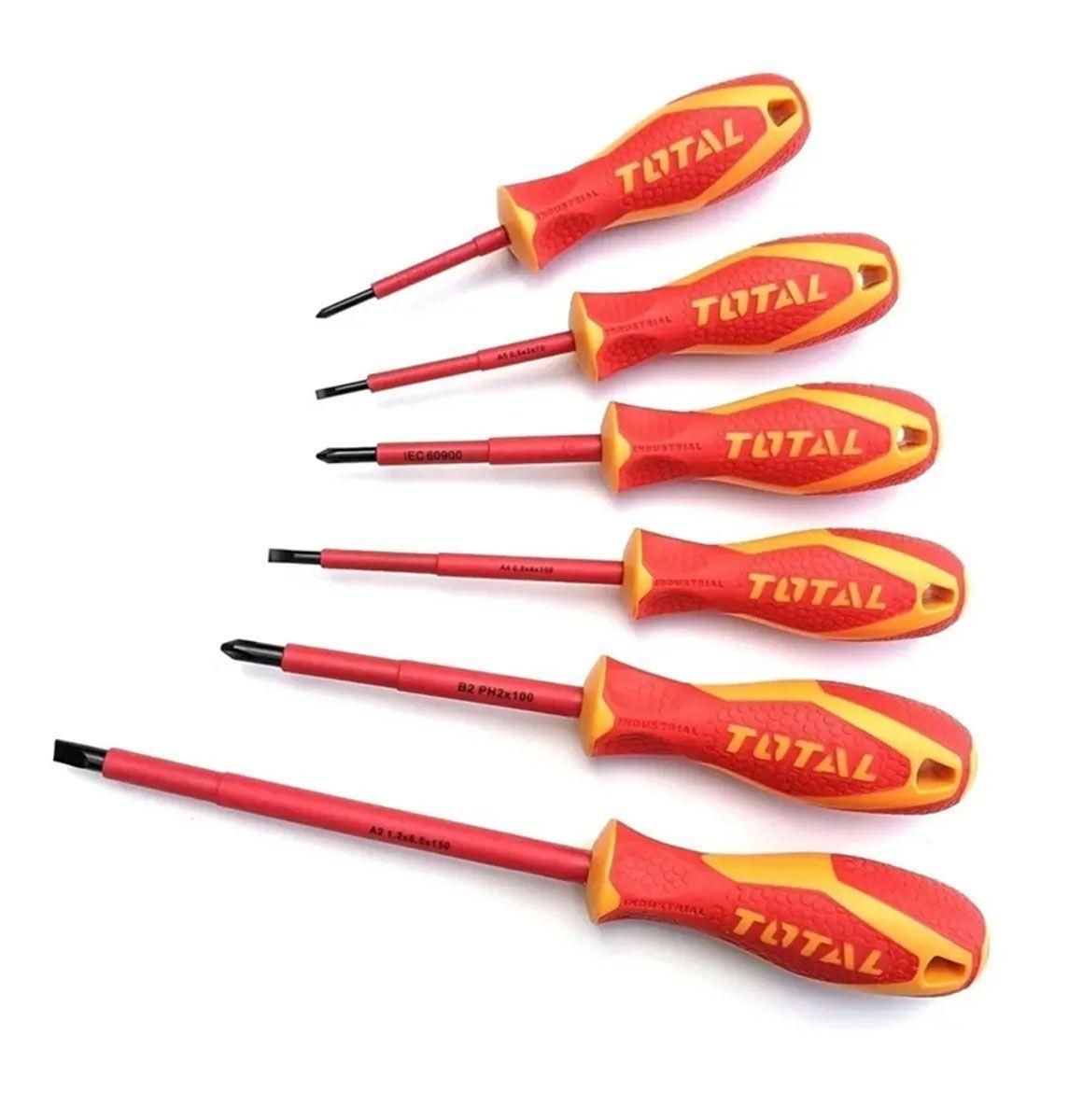 Juego destornillador electricista 6 pcs profesional TOTAL-1