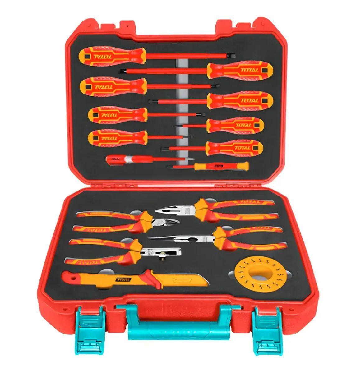 JUEGO HERRAMIENTAS 16PCS ELECTRICISTAS AISLADOS TOTAL-0